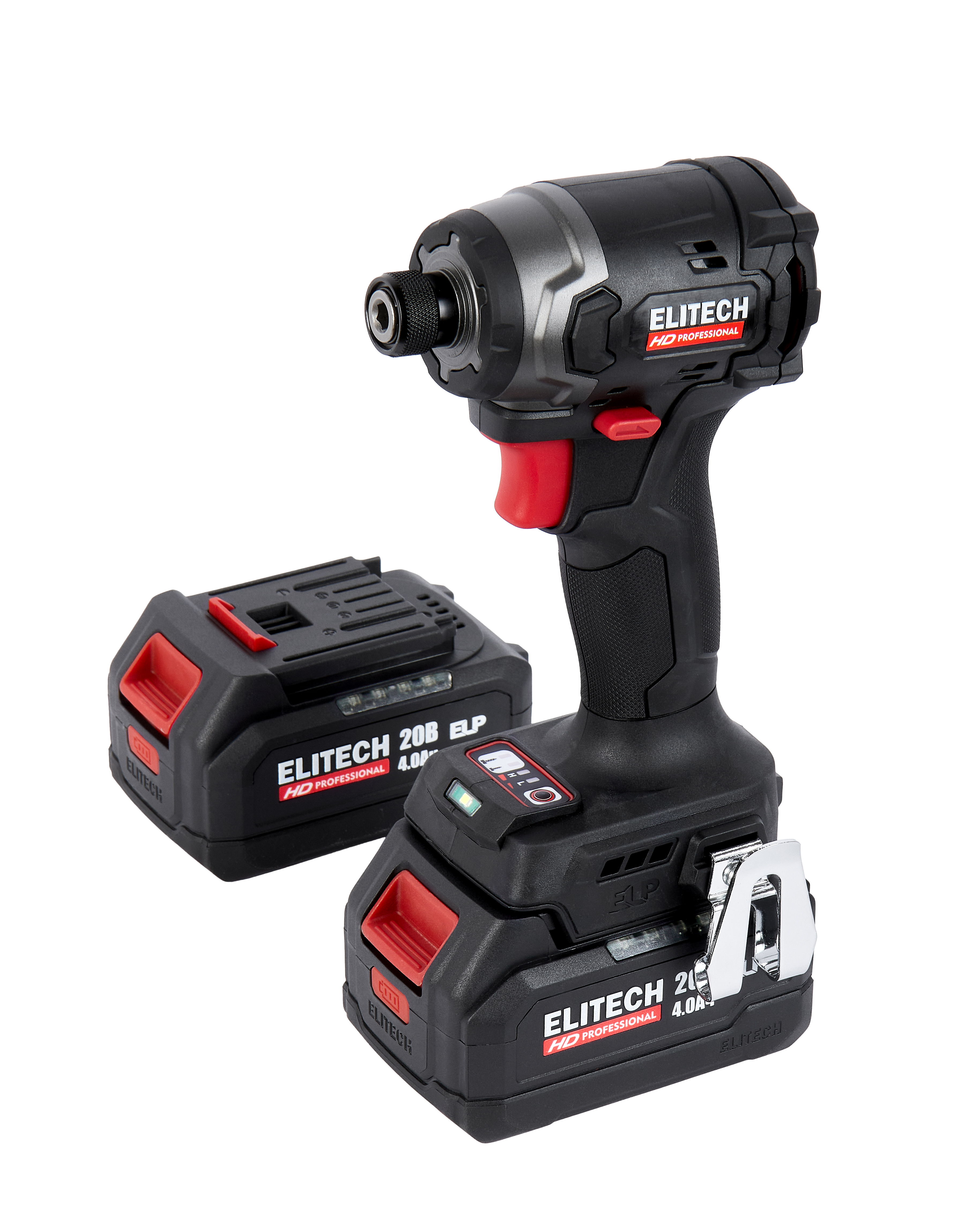 Изображение товара Винтоверт ударный аккумуляторный бесщеточный Elitech HD CS 2003SL, 20 В Li-Ion 2x4 Ач 260 Нм