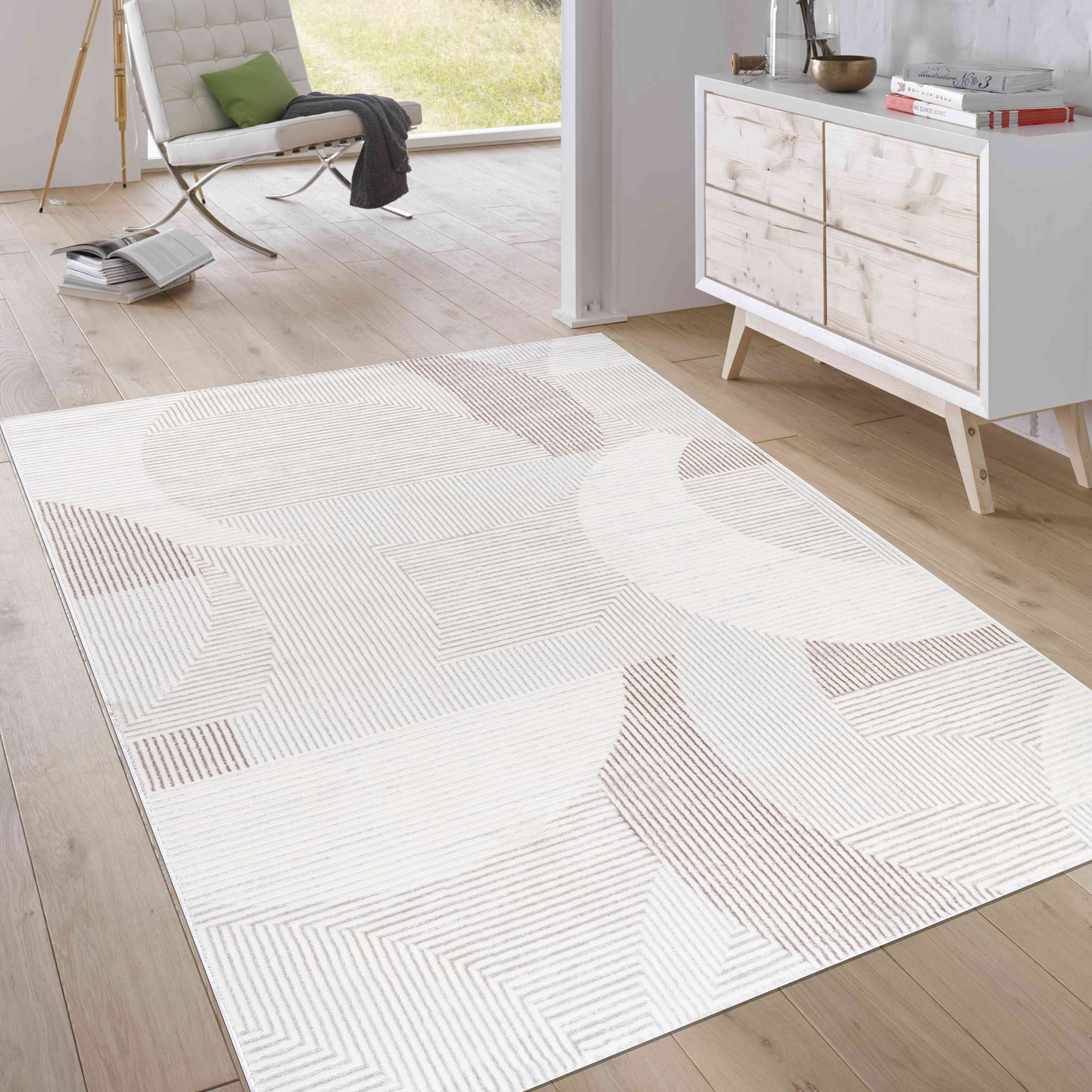 Изображение товара Ковер Kreaforta Breeze 160x230 см полиэстер бежевый современный дизайн