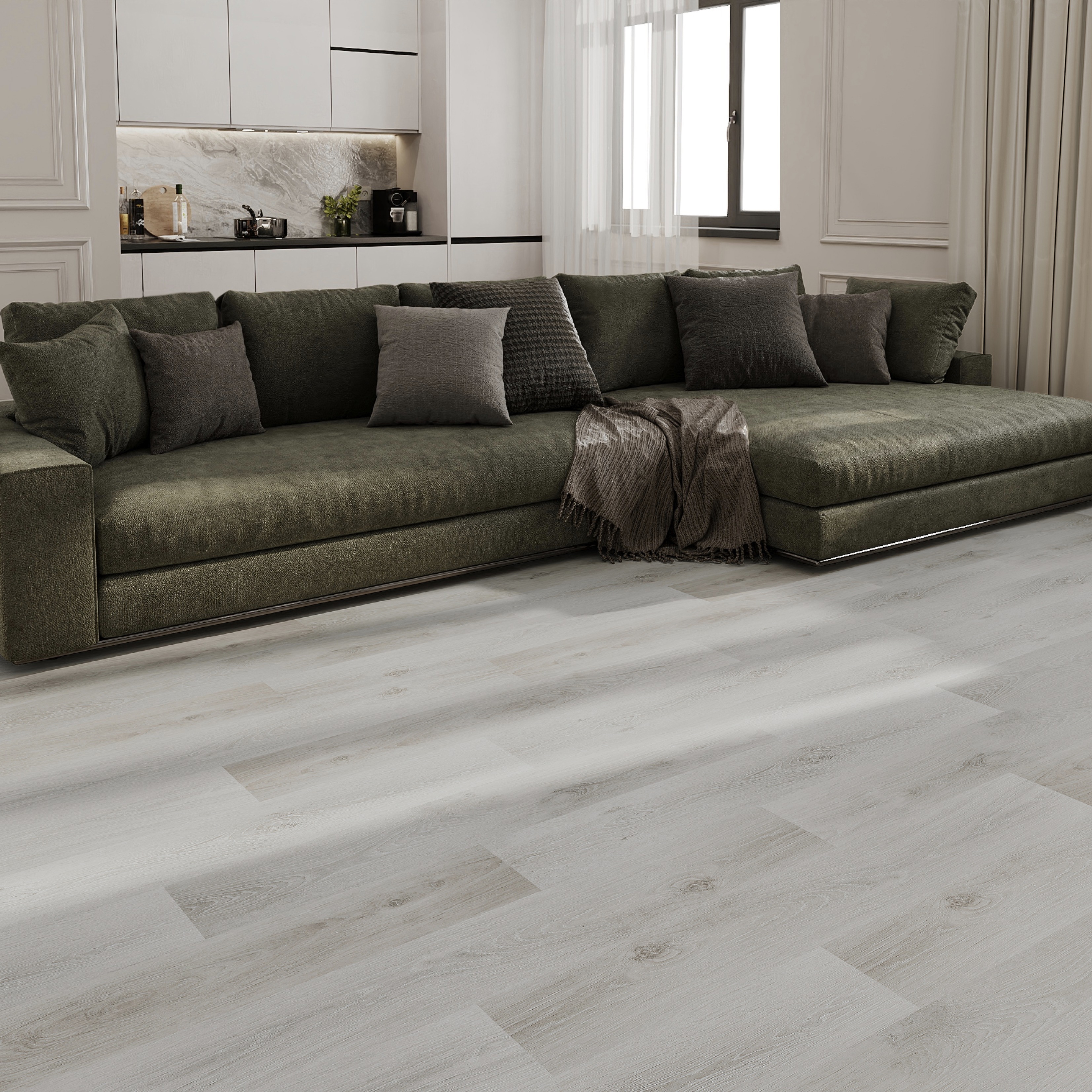 Изображение товара SPC плитка Novafloor Дуб Морозный 42 класс водостойкая 3.5 мм 2.16 м²