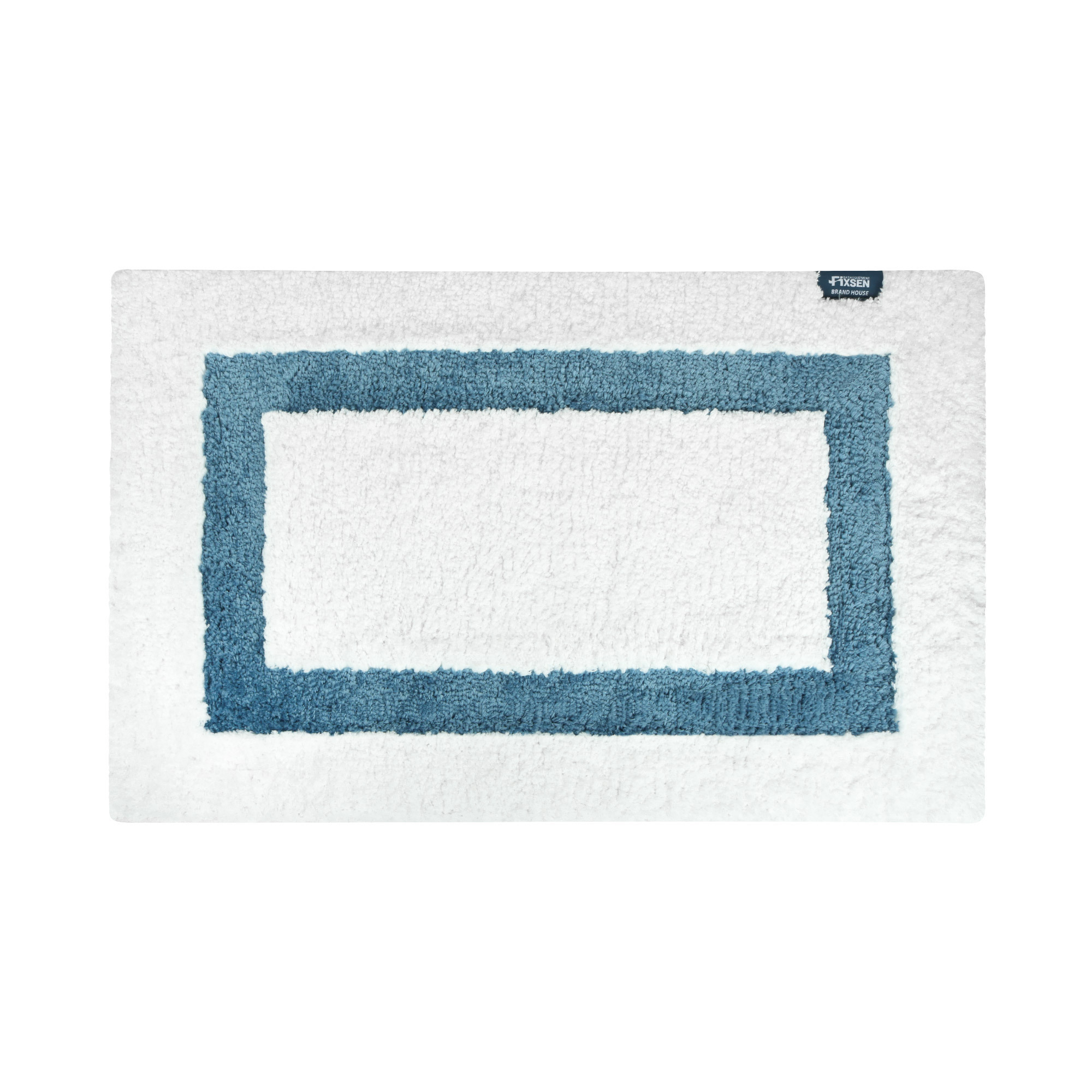 Изображение товара Коврик для ванной Fixsen Presto 50x80 см бело-голубой противоскользящий микрофибра