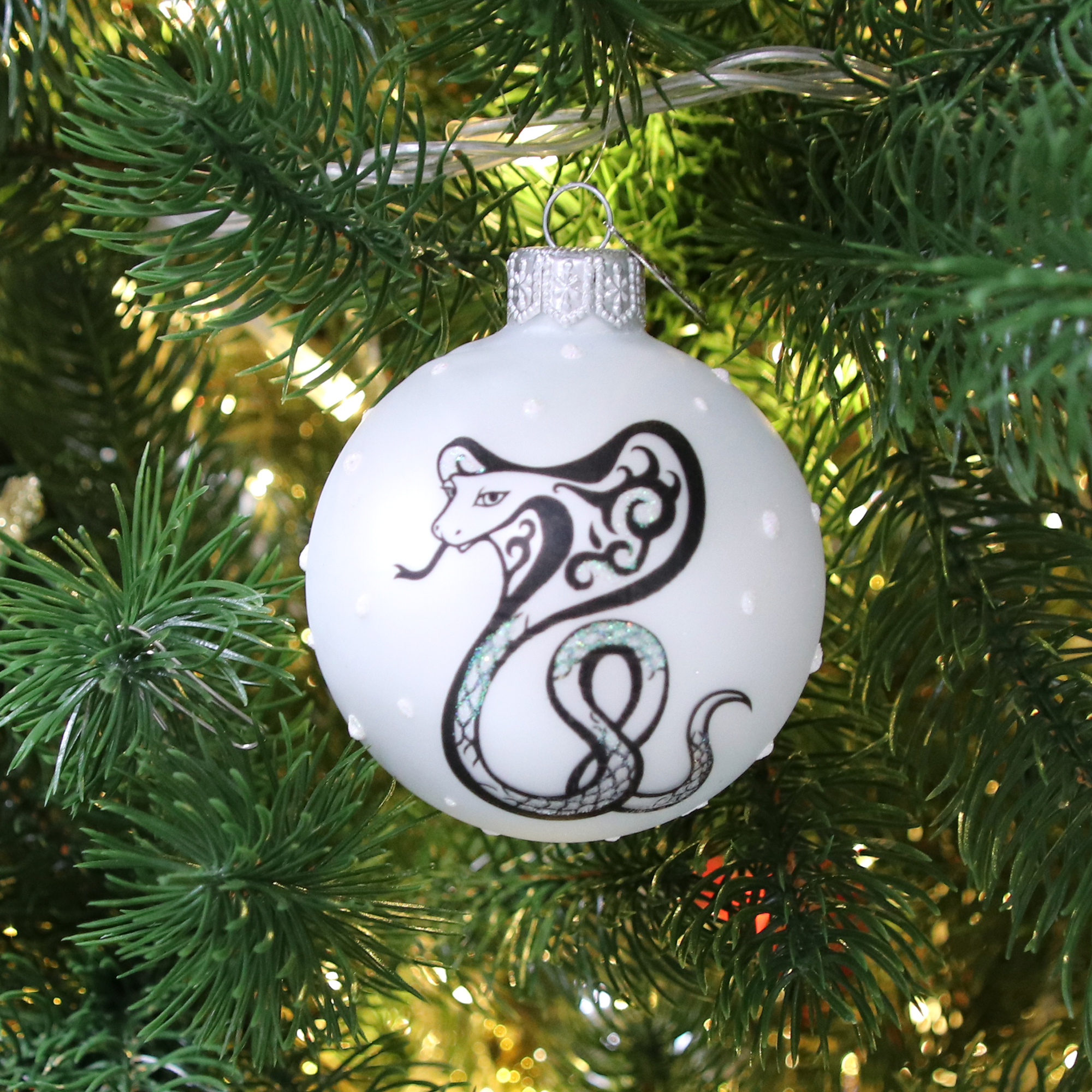 Изображение товара Елочный шар Коломеев Змея контурная 6,5 см ручная работа стекло украшение