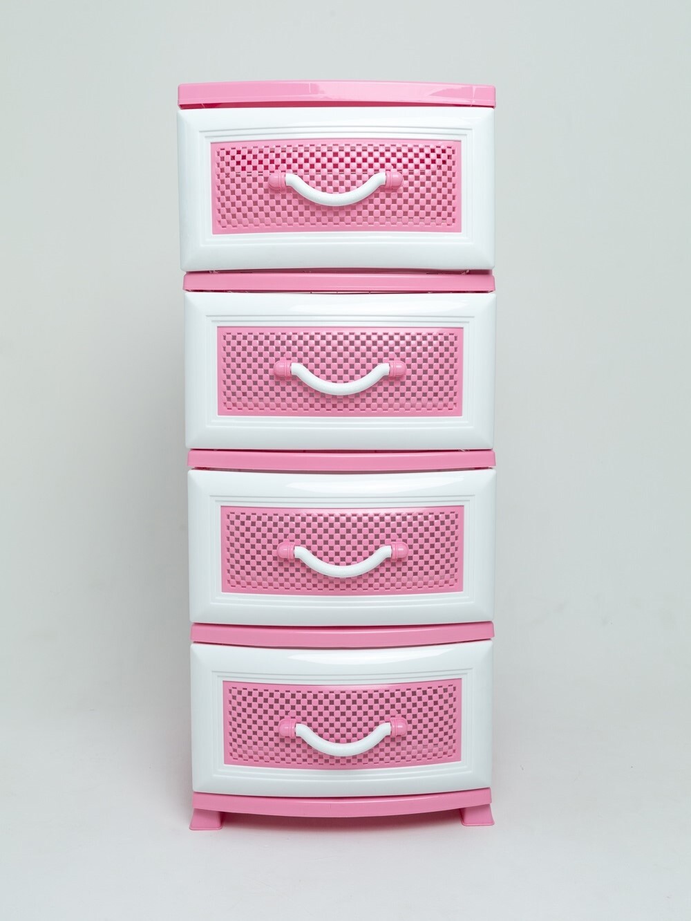 Изображение товара Комод Росспласт Дельфин розовый 4 ящика 38x47x95 см