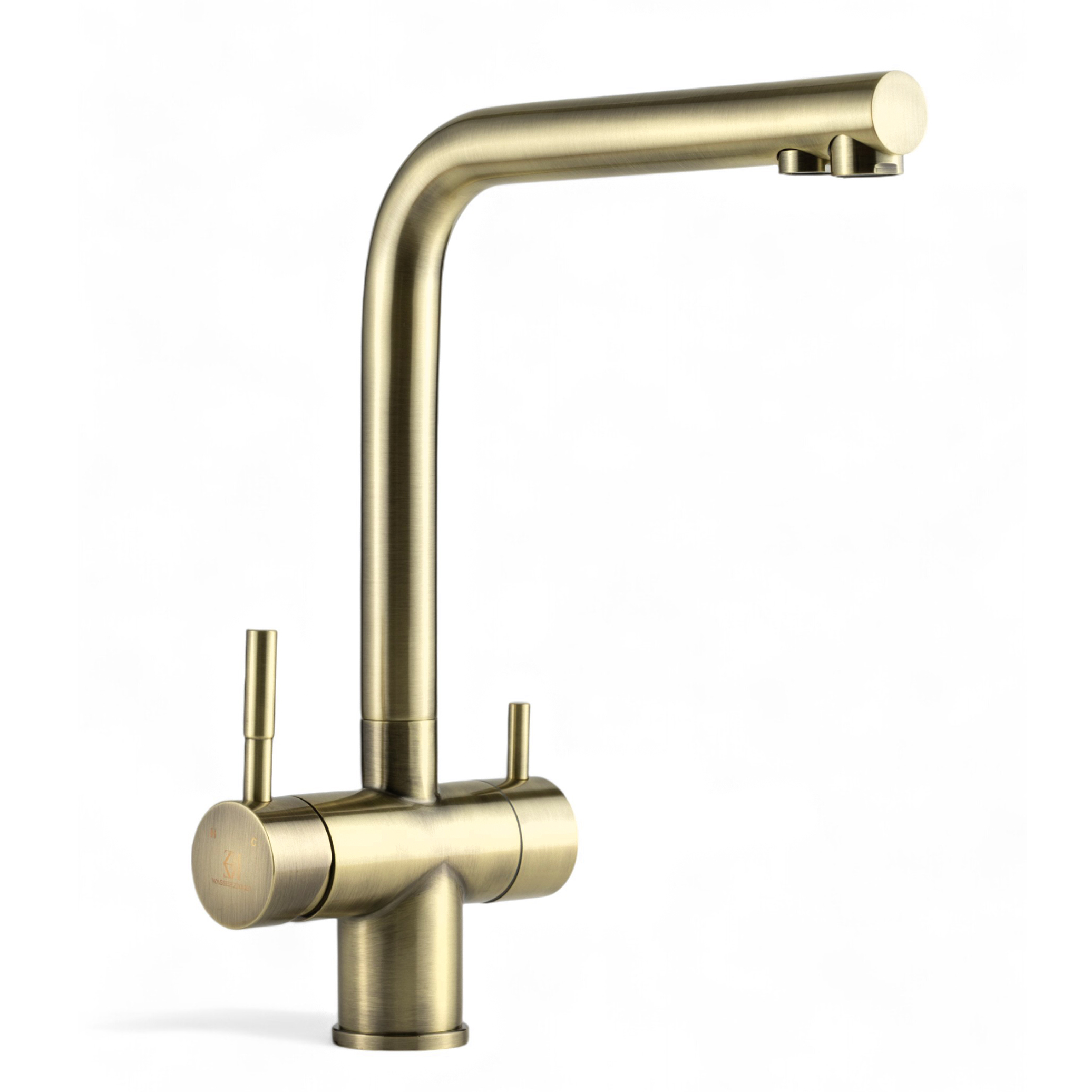 Изображение товара Смеситель для кухни Wasser zimmer с фильтром для питьевой воды из нержавеющей стали Zm-6607D поворотный излив 31 см цвет бронза