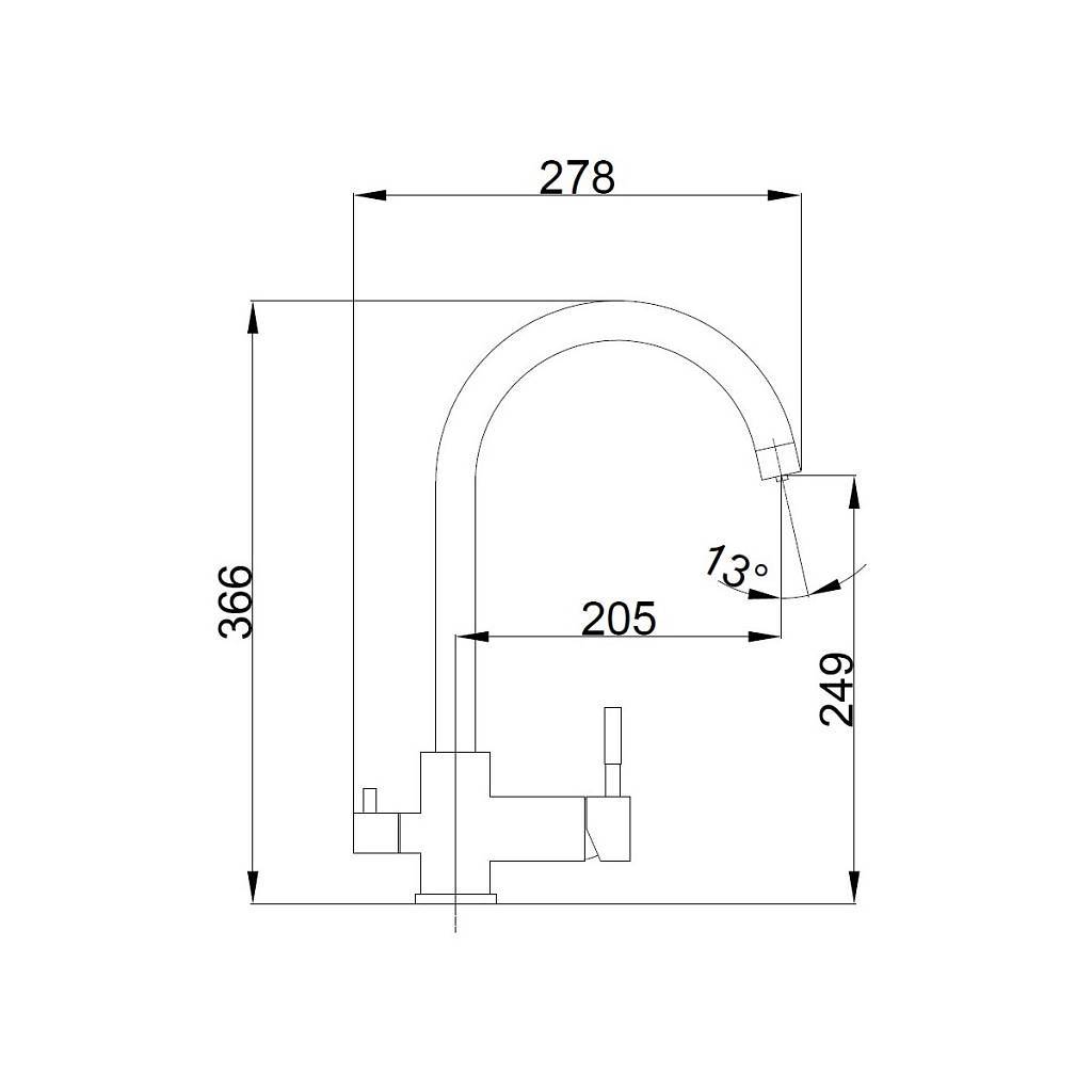 Изображение товара Смеситель для кухни Haiba HB43828-8-LM поворотный излив 24.9 см цвет белый матовый