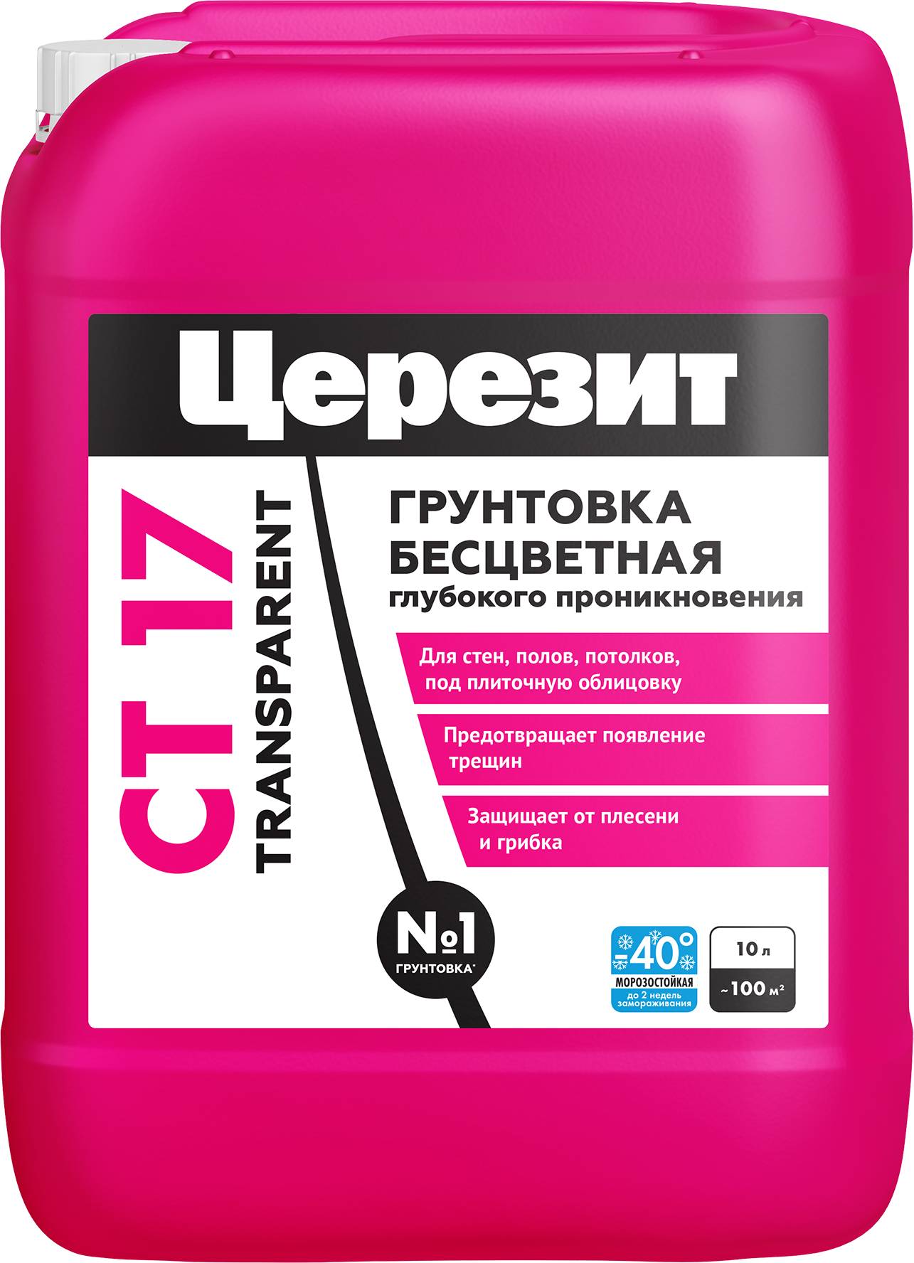Изображение товара Грунтовка глубокого проникновения Ceresit CT17 Transparent 10 л для внутренней и наружной отделки