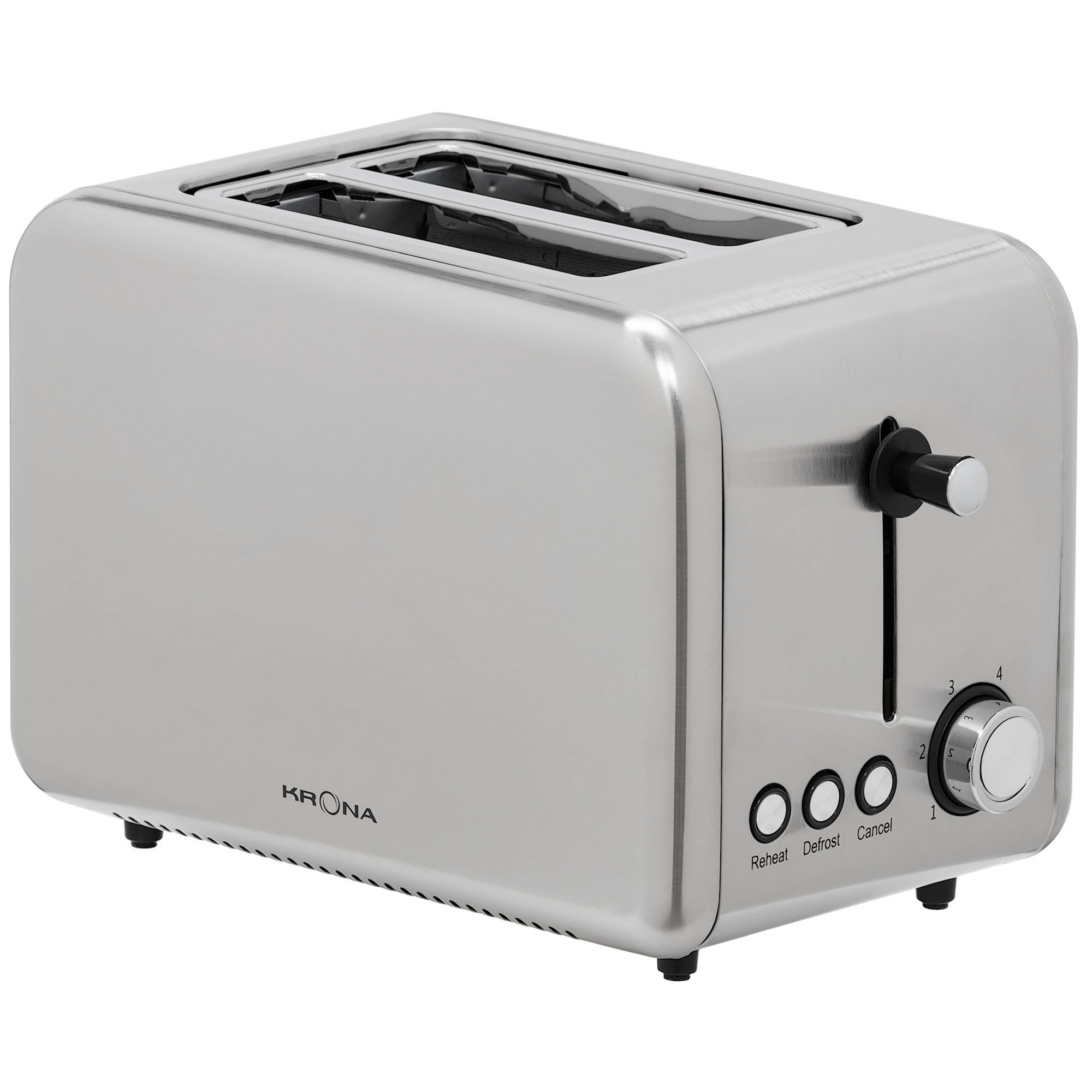 Изображение товара Стильный тостер Krona Stahl inox 2 тоста мощность 850 Вт механическое управление