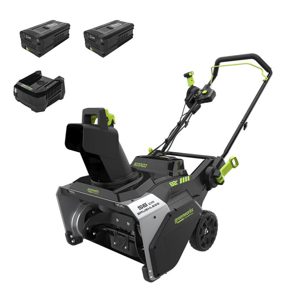 Изображение товара Аккумуляторный снегоуборщик Greenworks 82SN22 82V 56 см 2x5 Ач
