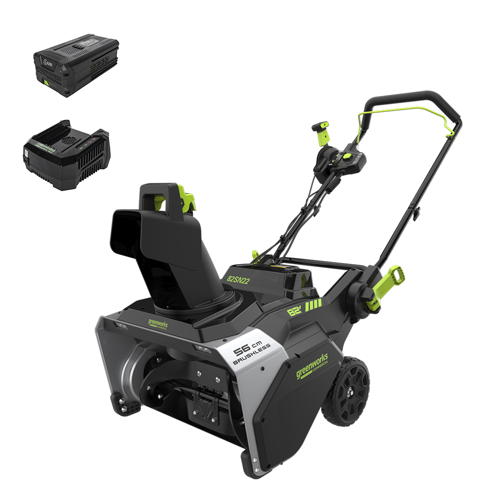Изображение товара Аккумуляторный снегоуборщик Greenworks 82SN22 82V, 56 см, Бесщёточный