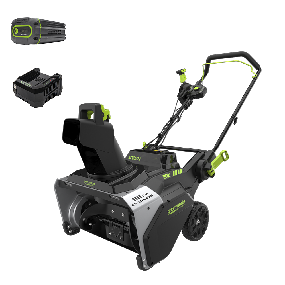 Изображение товара Снегоуборщик аккумуляторный Greenworks 82SN22 82V 56 см мощный бесщёточный