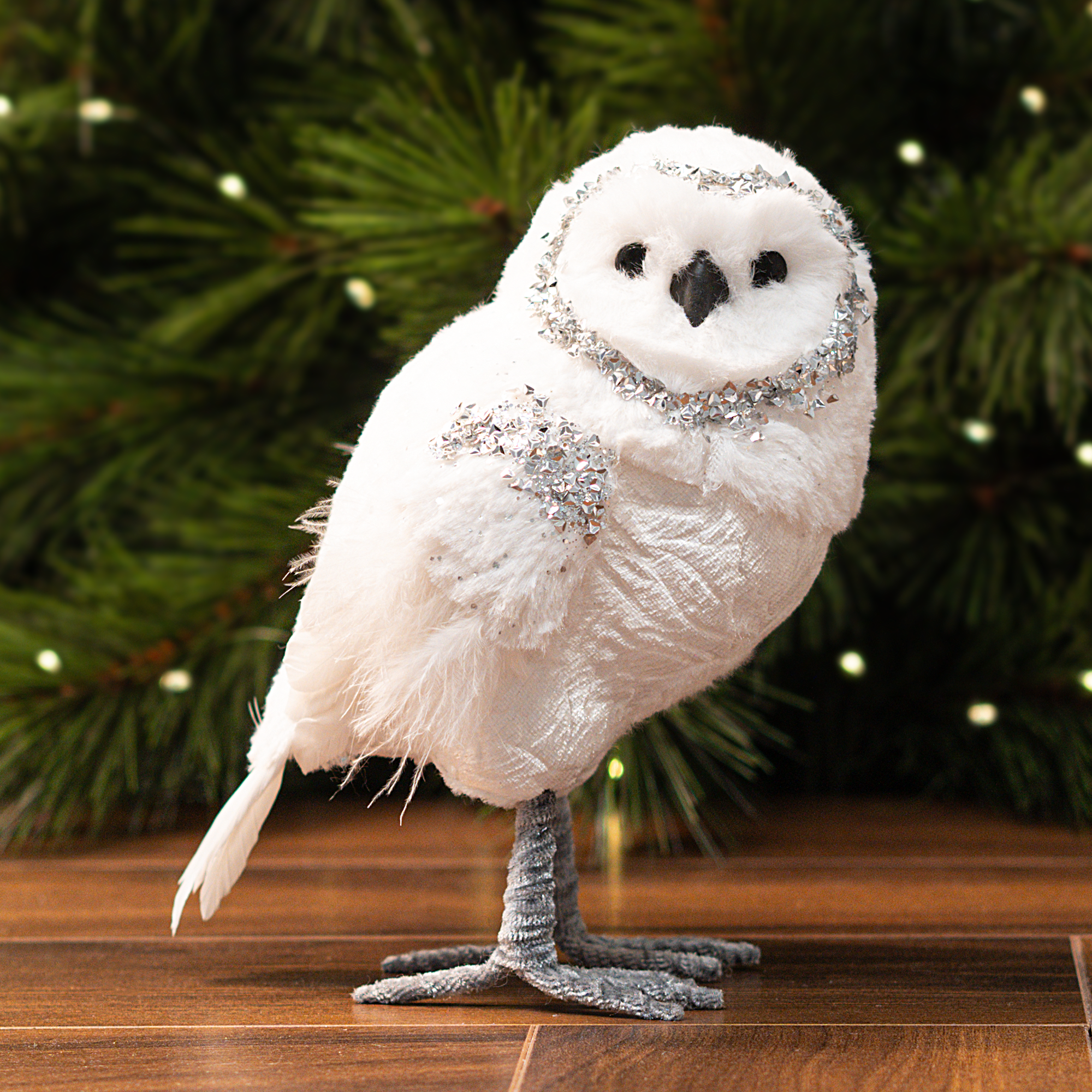 Изображение товара Декоративная фигура Сова 17x13 см Белая интерьерная декорация