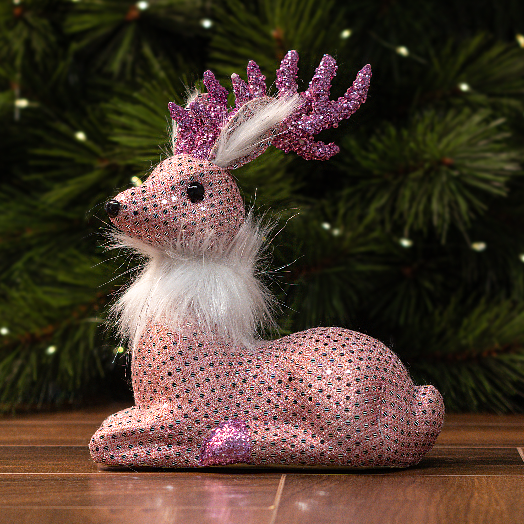 Изображение товара Декоративная фигура Олень 20х13 см розовая для интерьера и подарков