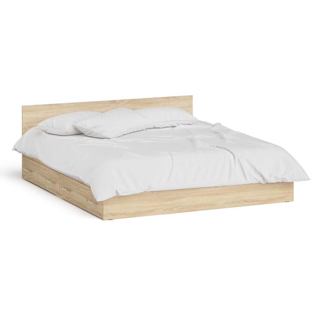 Изображение товара Двуспальная кровать с ящиками Мори 1800х2000мм цвет дуб сонома