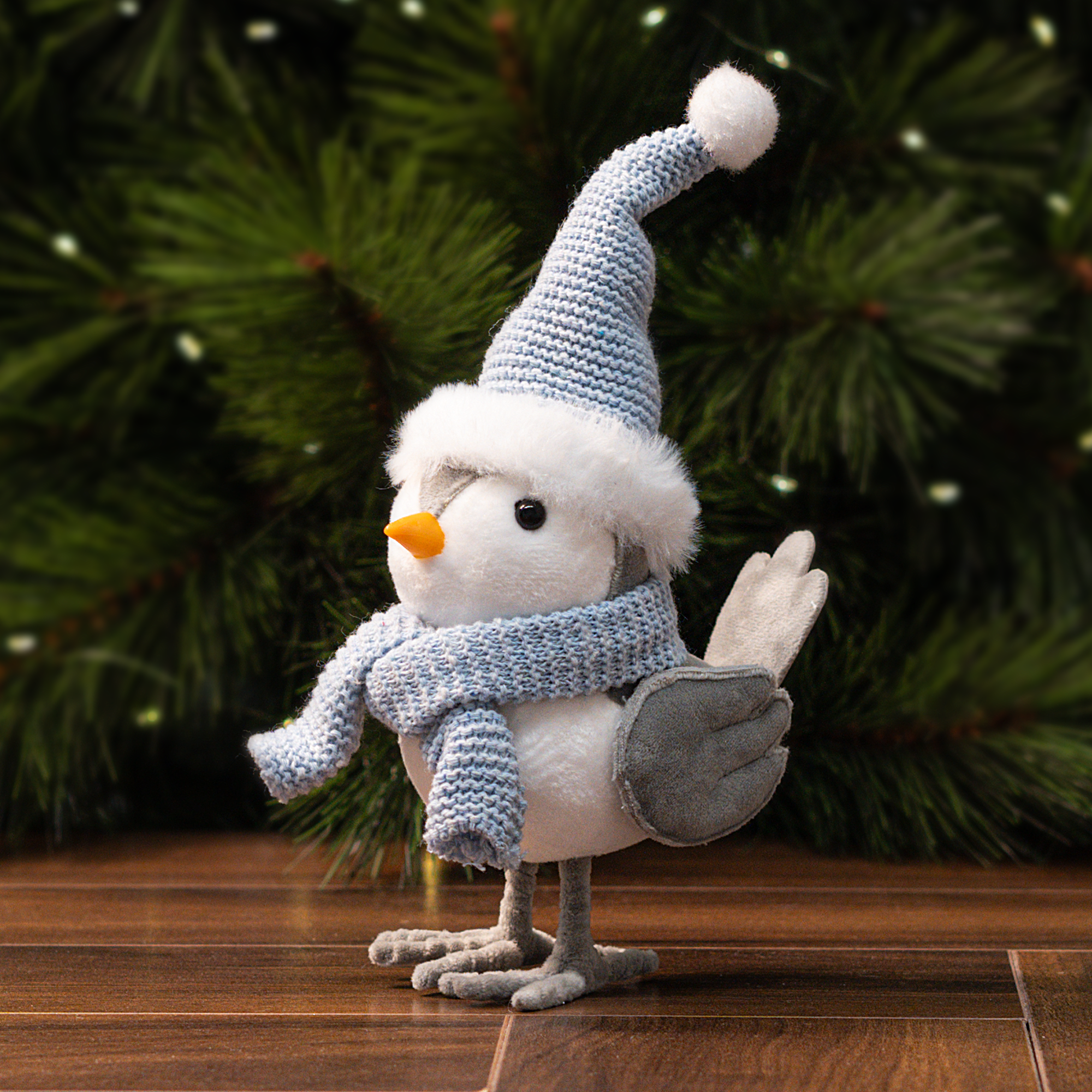 Изображение товара Декоративная фигура Птица синяя 25 см для интерьера и елки