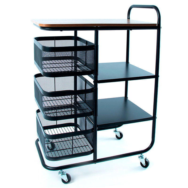 Изображение товара Кухонная тележка для хранения BIOTORG 3 полки цвет черный