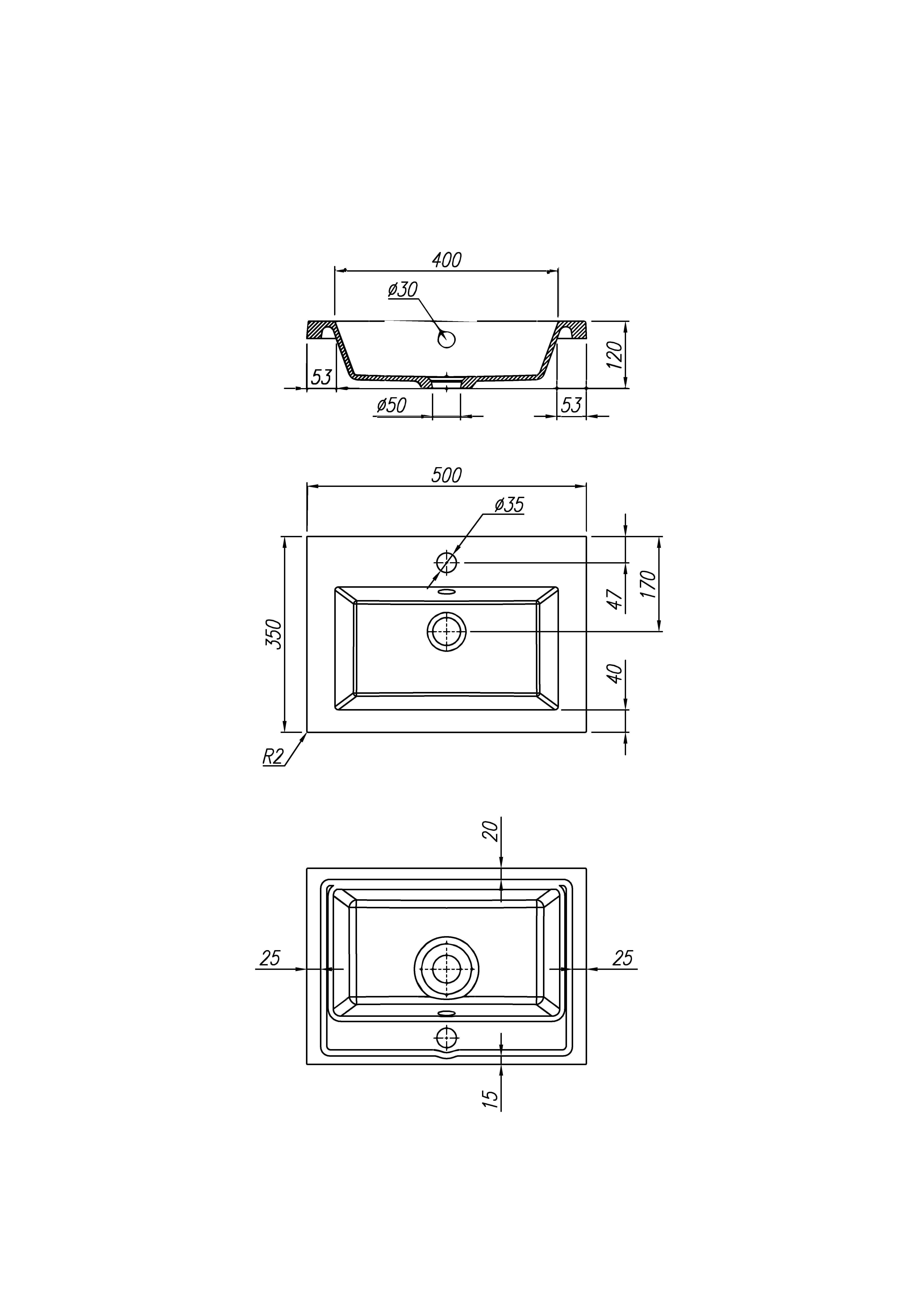 Изображение товара Раковина мебельная Florentina раковина Анита 500 35см цвет белый