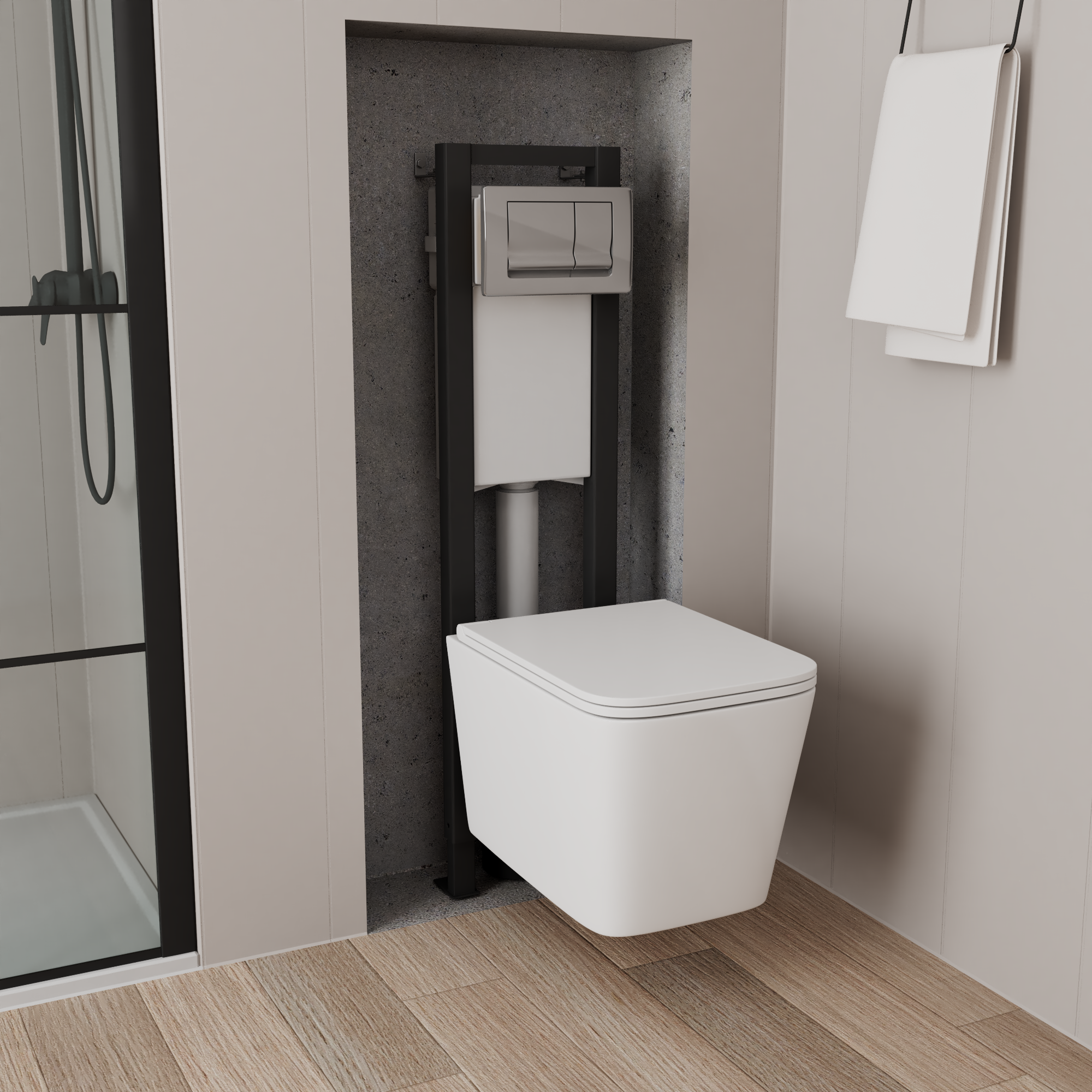 Изображение товара Комплект инсталляция с унитазом Greenstone GRS-SET-02 цвет белый