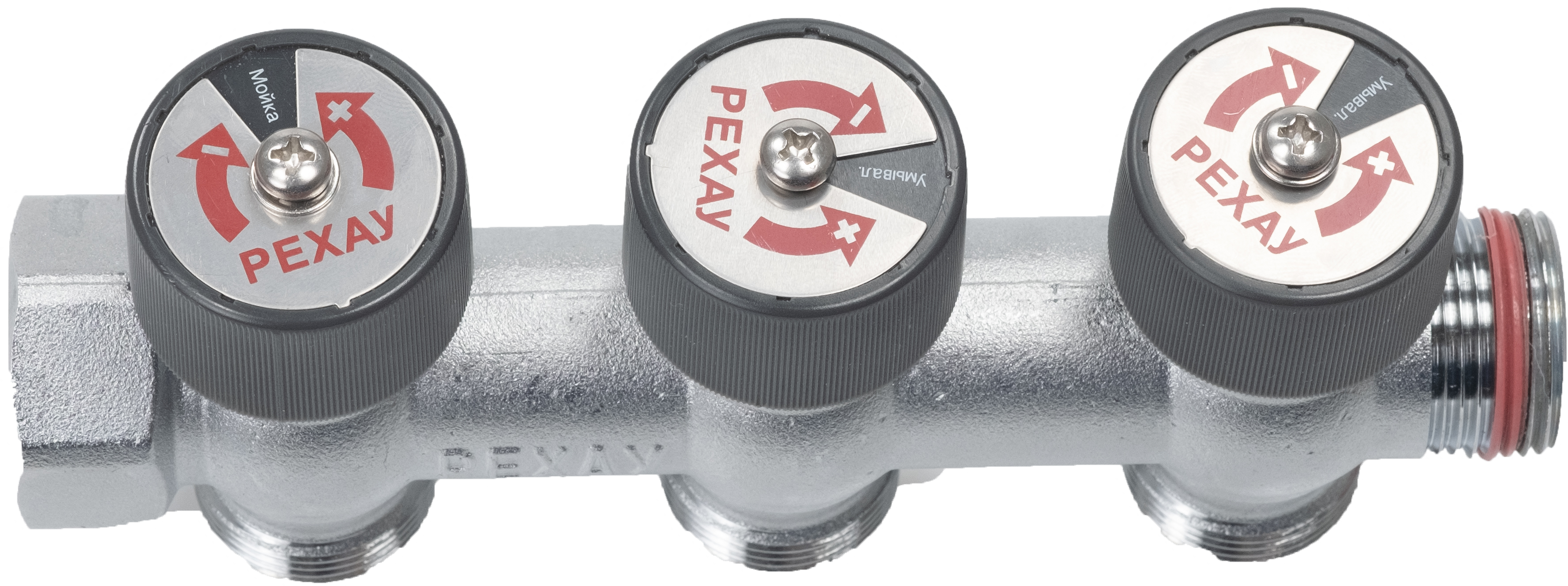 Коллектор распределительный Рехау 3/4" 3 выхода сталь