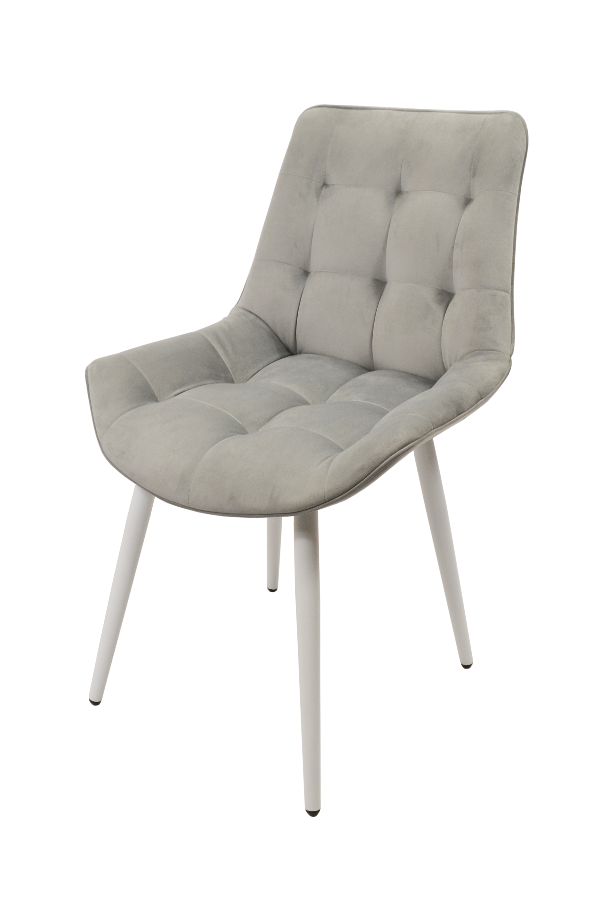 Изображение товара Стул Mirabello Мирабелла женева 50x87x60 см велюр цвет серый/белый