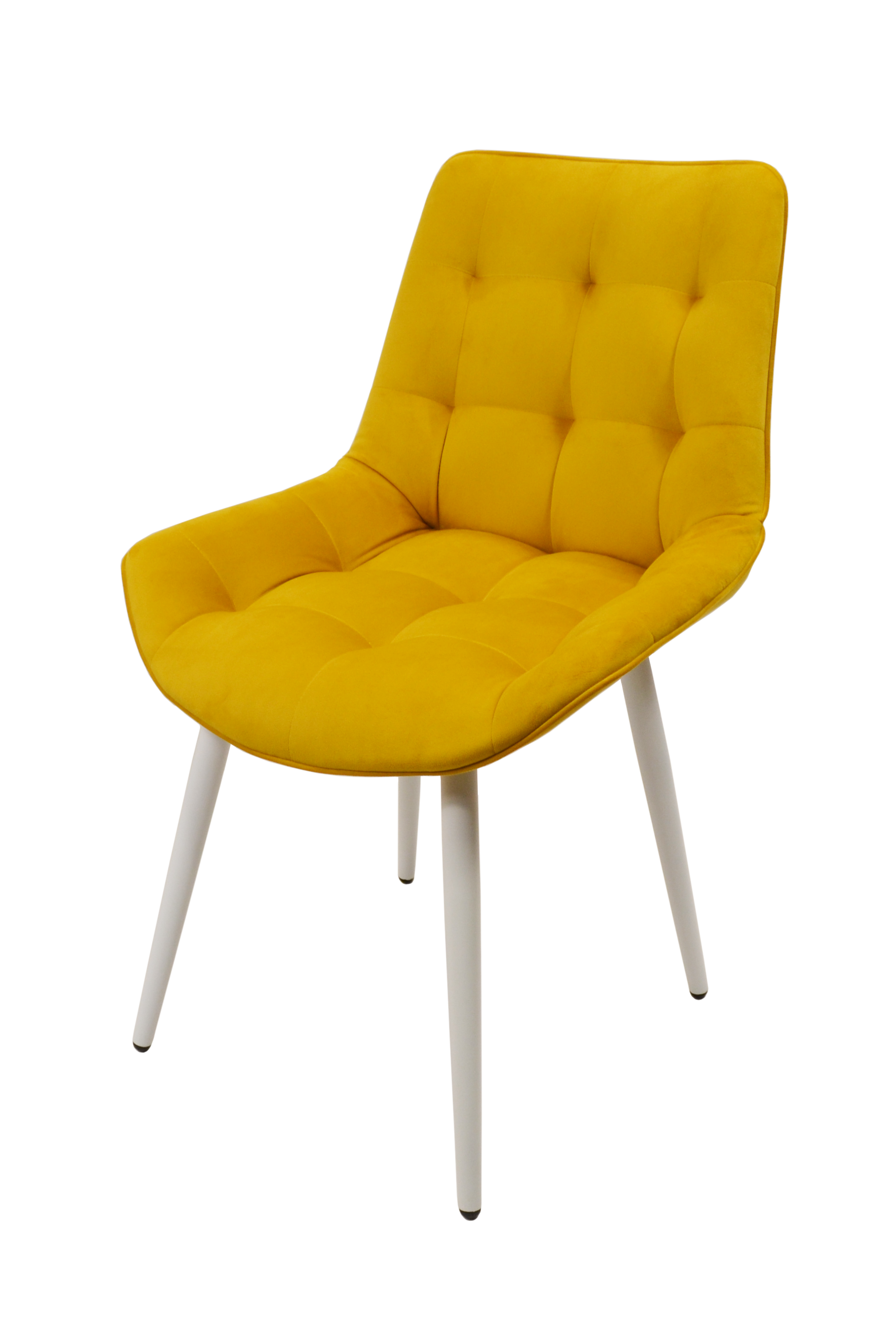 Изображение товара Стул Mirabello Мирабелла женева 50x87x60 см велюр цвет белый/желтый