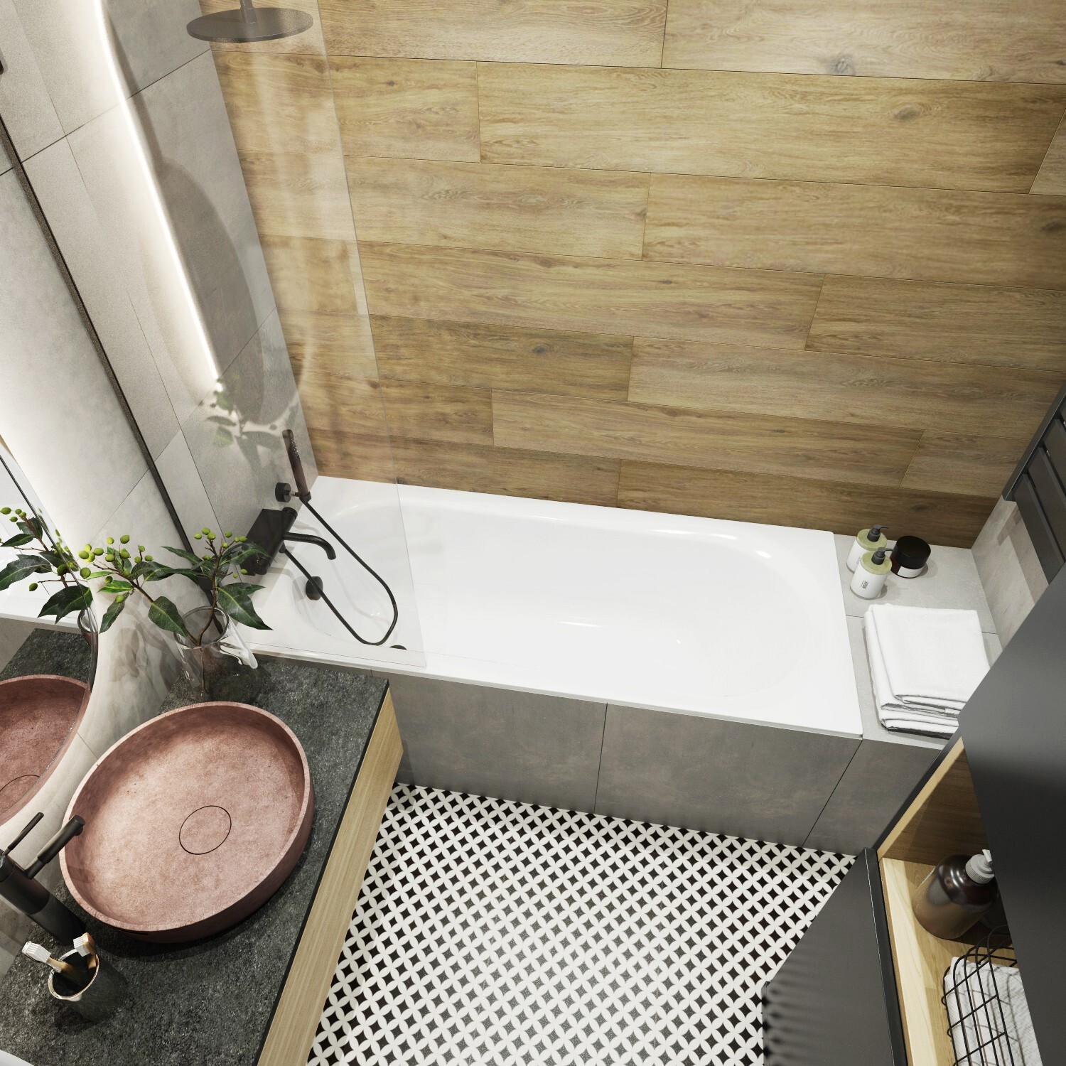 Изображение товара Прямоугольная ванна Lavinia Boho Biore S2-3501005P литьевой акрил 150x70 см, с металлическим каркасом, подголовником и лицевым экраном