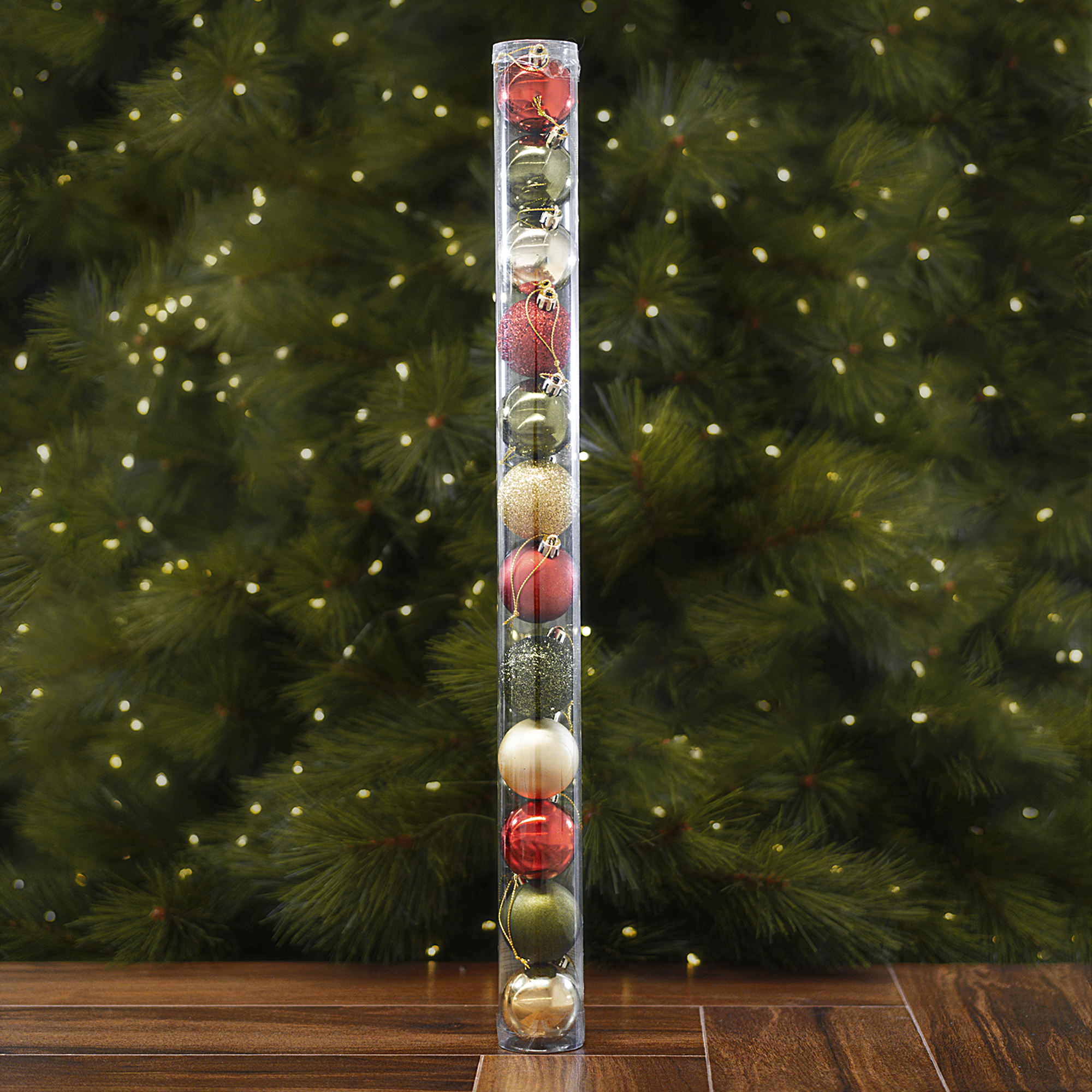 Изображение товара Набор елочных шаров Зимняя ночь ø5 см красные 12 шт