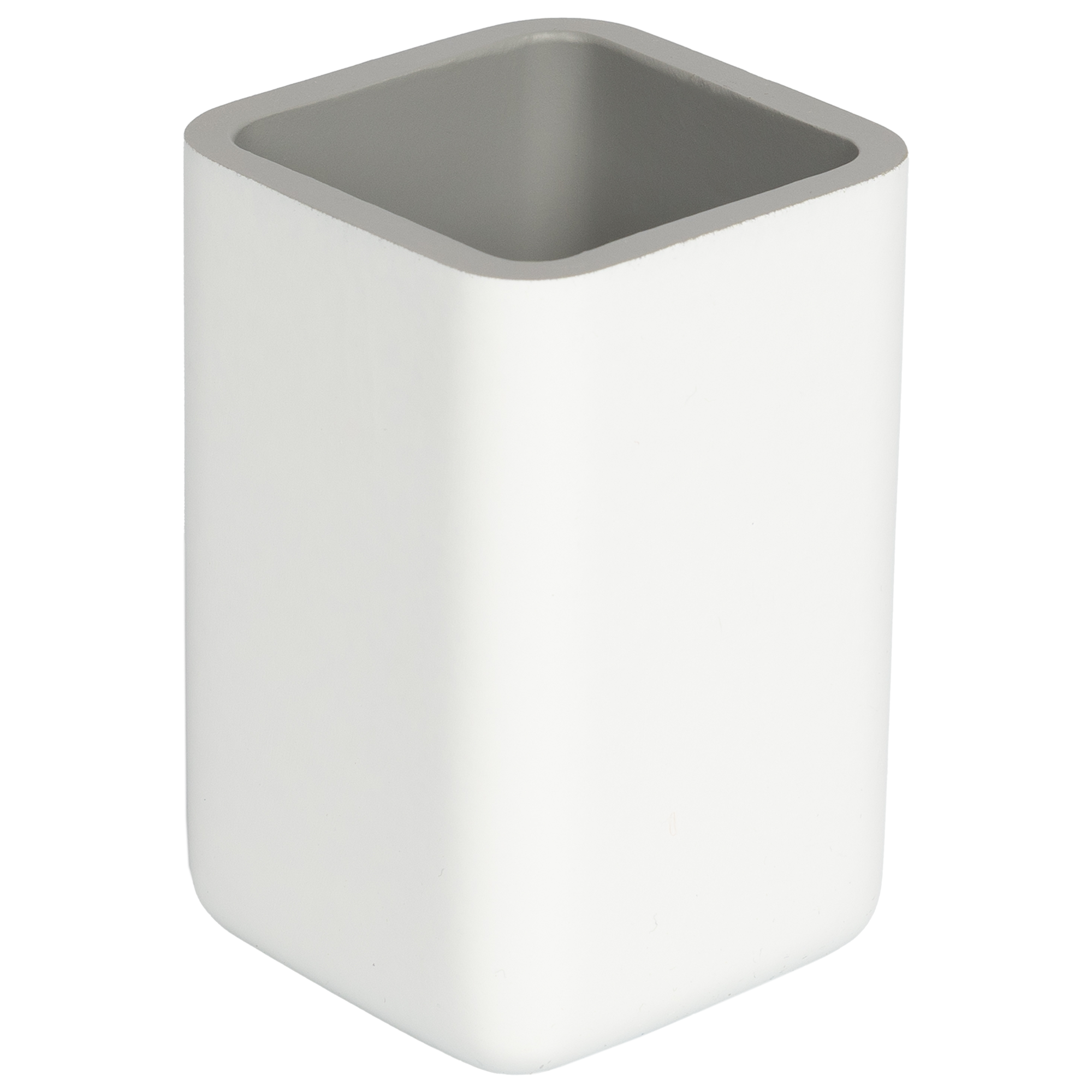 Изображение товара Стакан для зубных щёток Swensa Slot SWT-2601-GR-03 полирезин цвет серо-белый