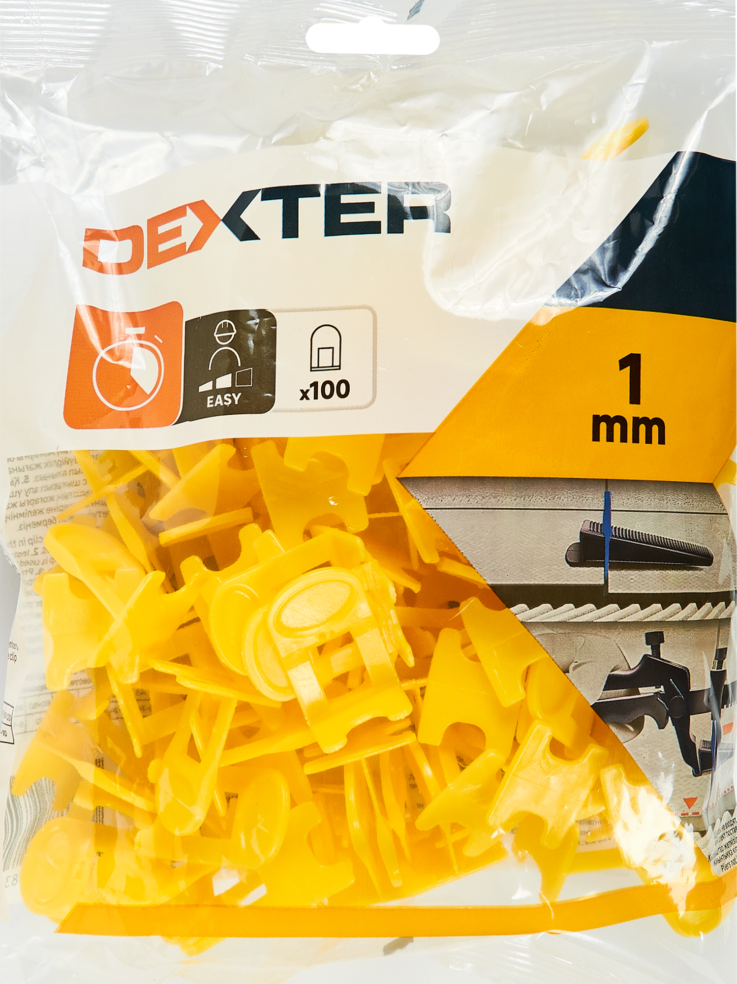 Зажим для выравнивания плитки СВП Dexter 1 мм 100 шт - 6