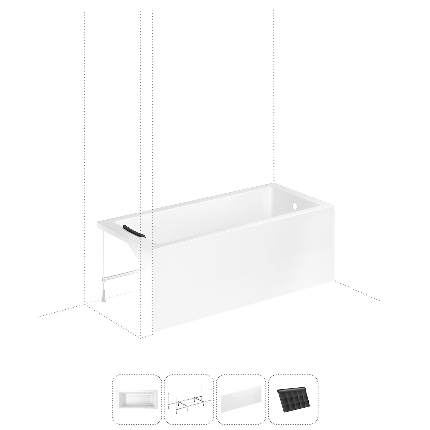 Изображение товара Ассиметричная ванна Lavinia Boho Catani 160x80 см правый разворот акрил