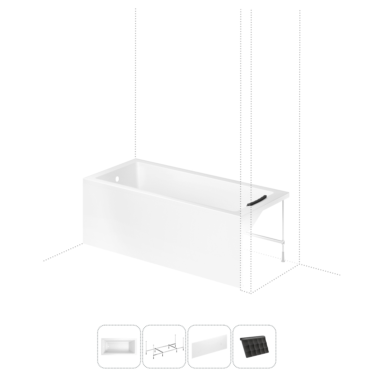 Изображение товара Акриловая ассиметричная ванна Lavinia Boho Catani 170x80 левый разворот