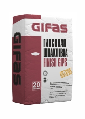 Изображение товара Шпаклевка гипсовая финишная Gifas Финиш Gips 20 кг