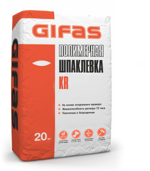 Изображение товара Шпаклевка полимерная финишная Gifas КР 20 кг Изображение товара Шпаклевка полимерная финишная Gifas КР 20 кг