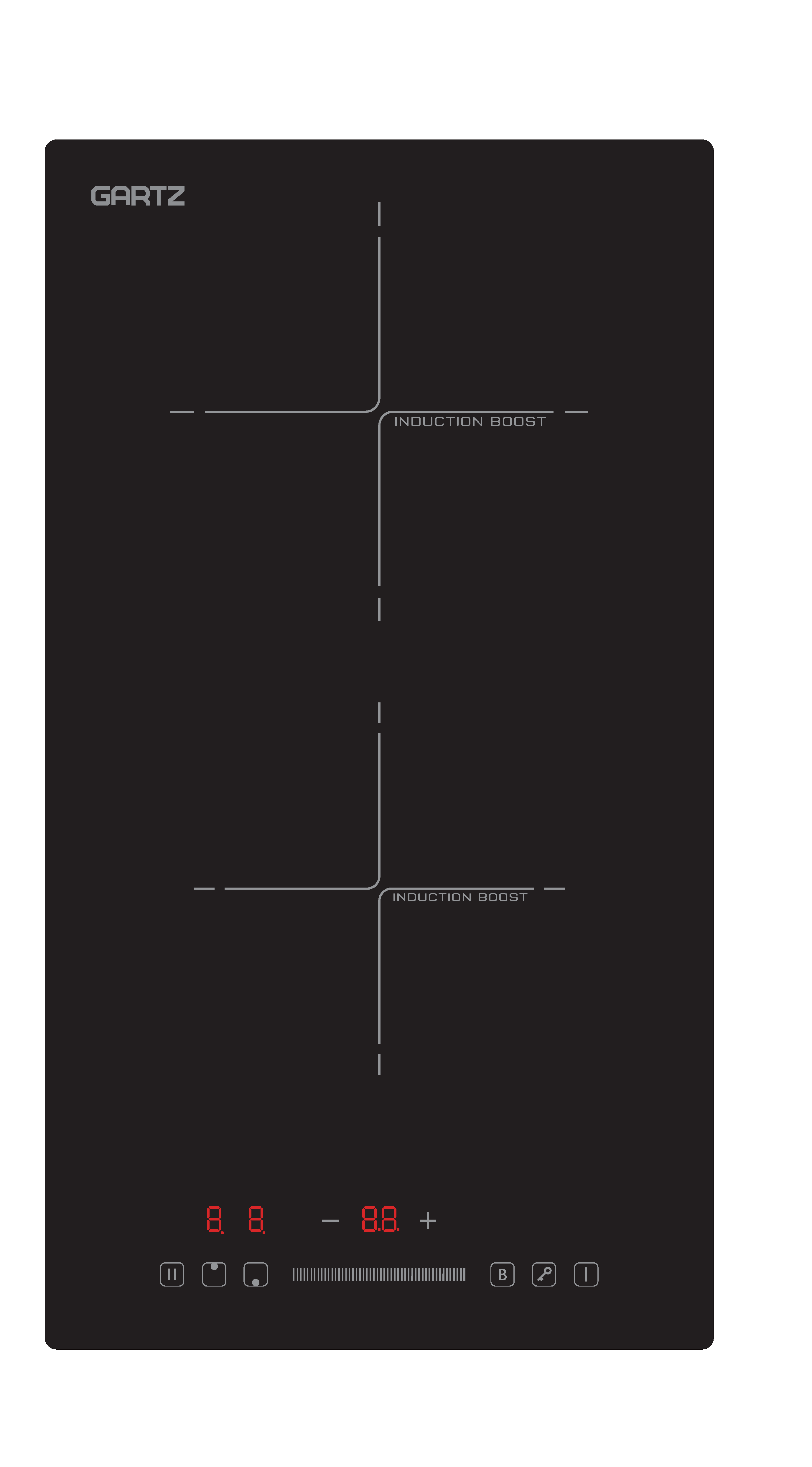 Изображение товара Индукционная варочная панель Gartz HIT310B 28.8 см 2 конфорки цвет черный