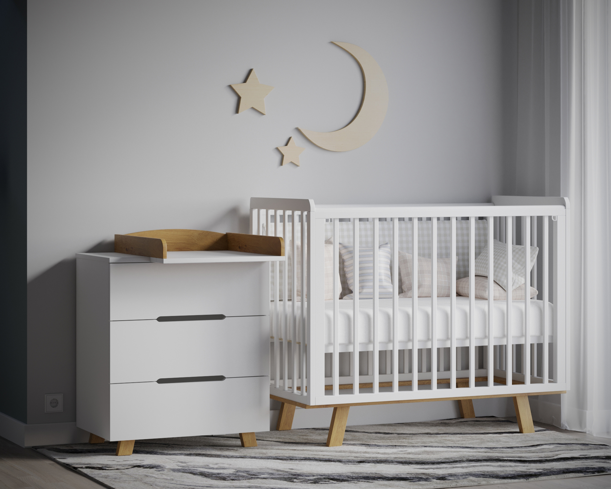 Изображение товара Кровать Incanto Anniken 60x120 см белая/бук для детей