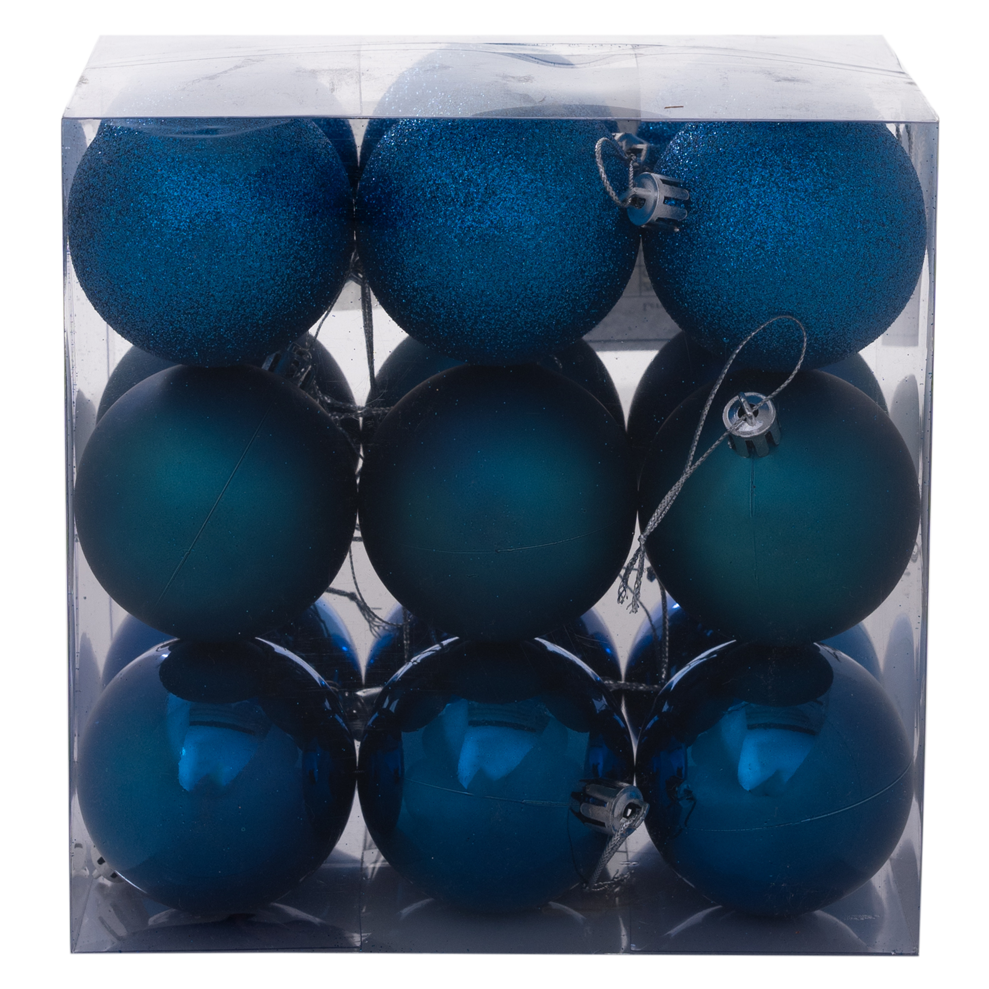 Изображение товара Набор елочных шаров Basic ø6 см пластик синий 18 шт. новогодний