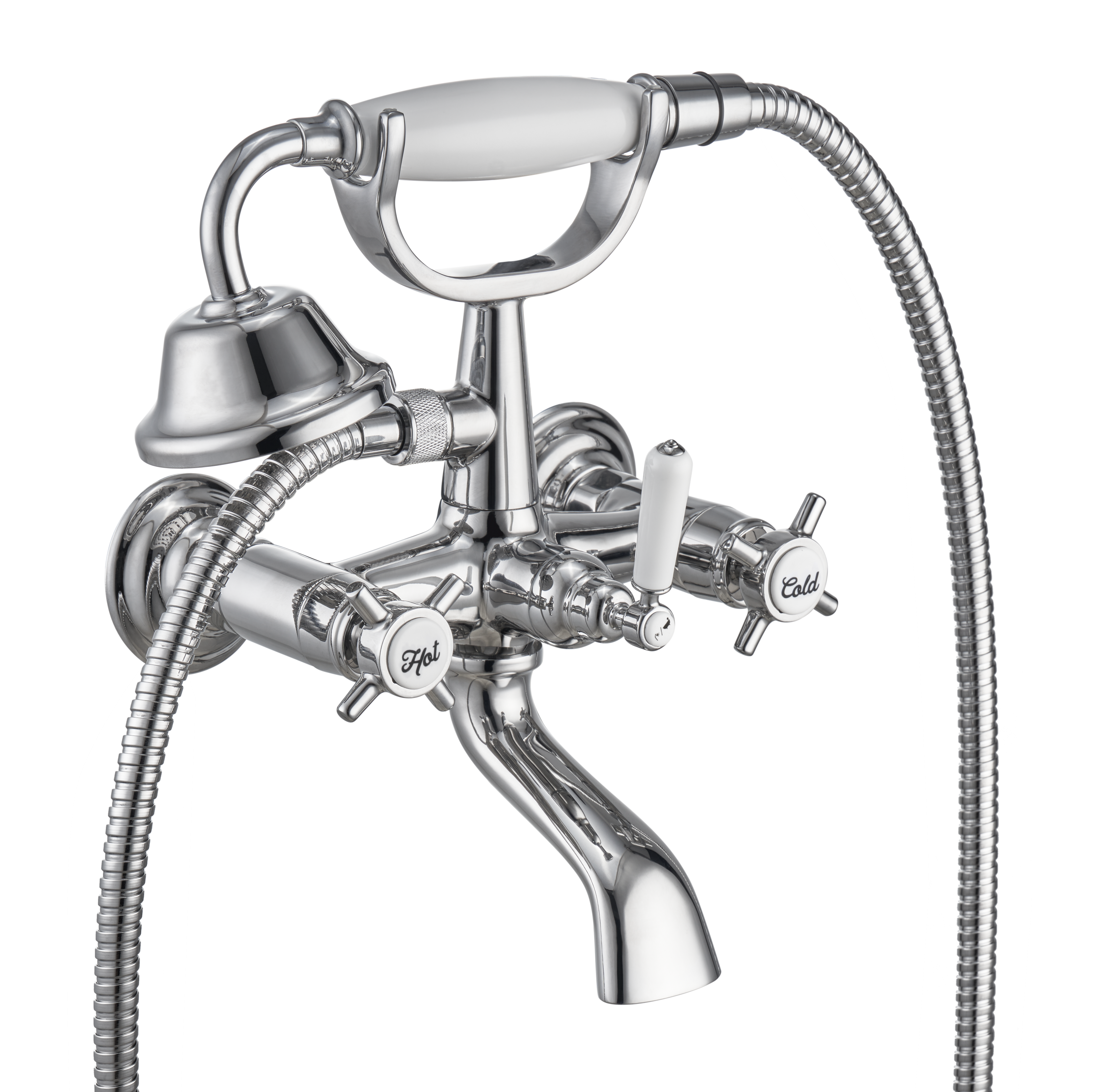 Изображение товара Смеситель для ванны Sensea Mauna двухвентильный с лейкой и шлангом цвет хром