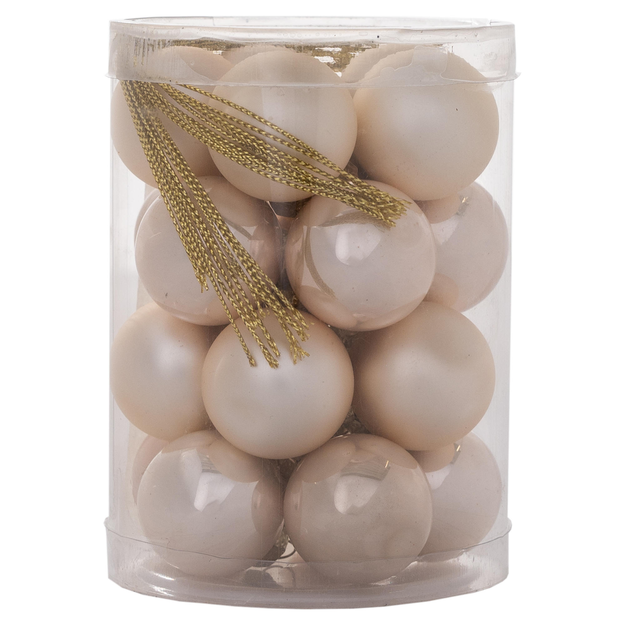 Изображение товара Набор новогодних шаров Christmas ø3 см цвет бежевый 20 шт.