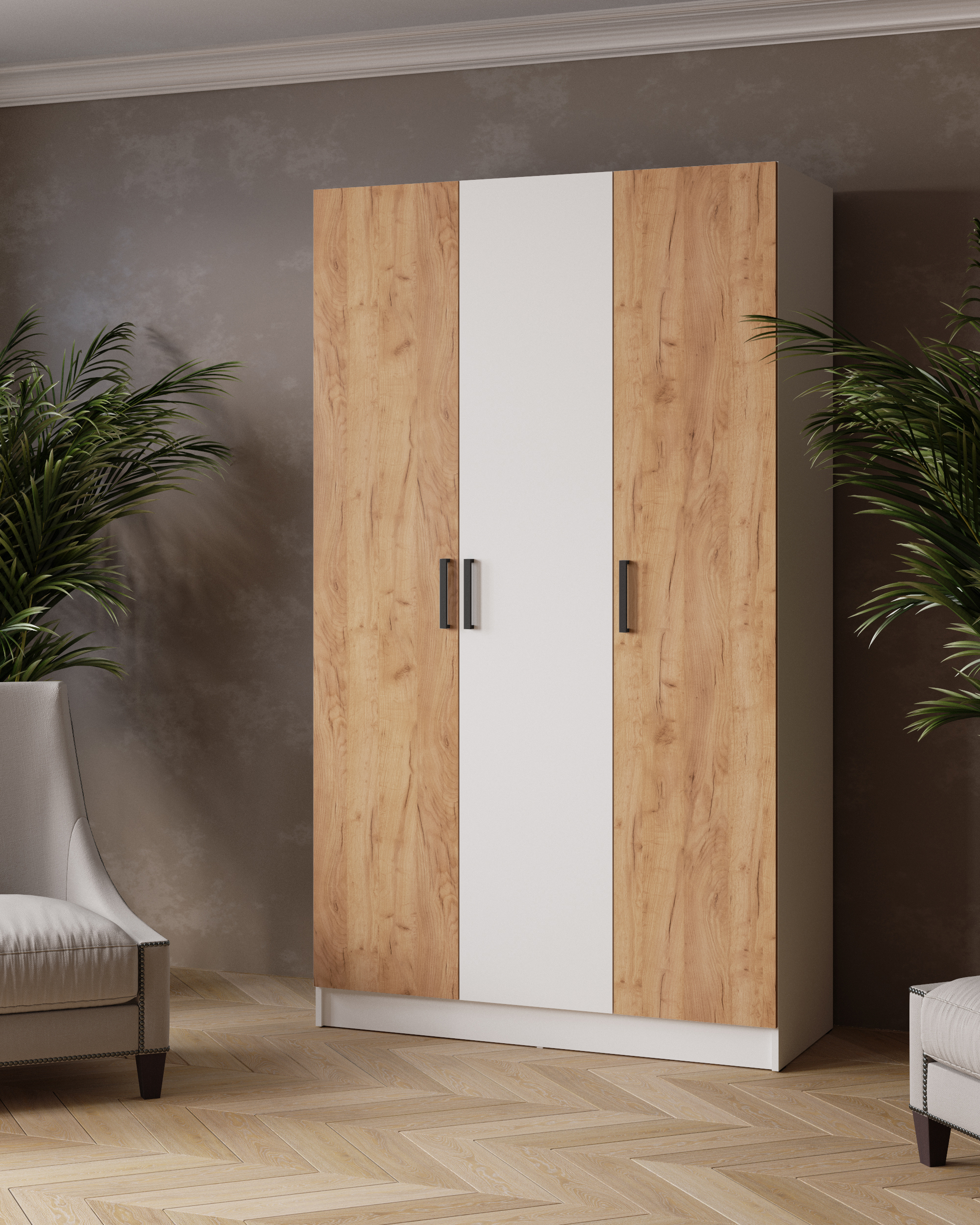 Изображение товара Шкаф распашной Микон 120x210 см белый/коричневый