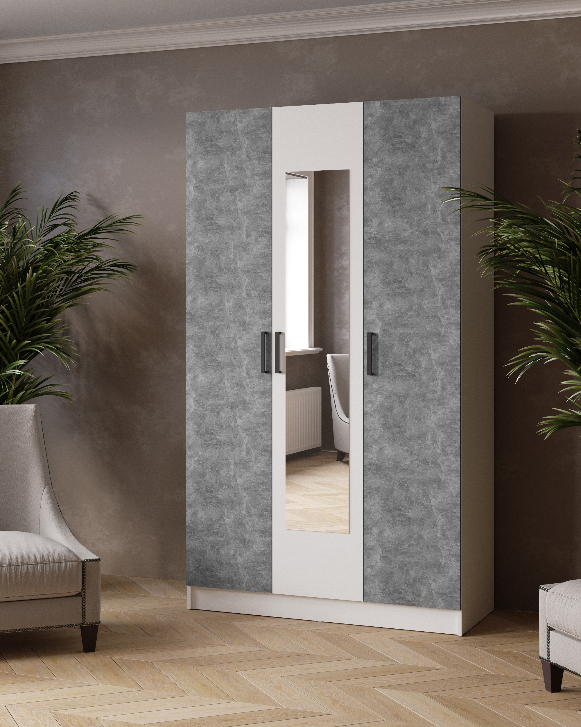 Изображение товара Шкаф распашной с зеркалом Микон 120x210 из ЛДСП современный стиль