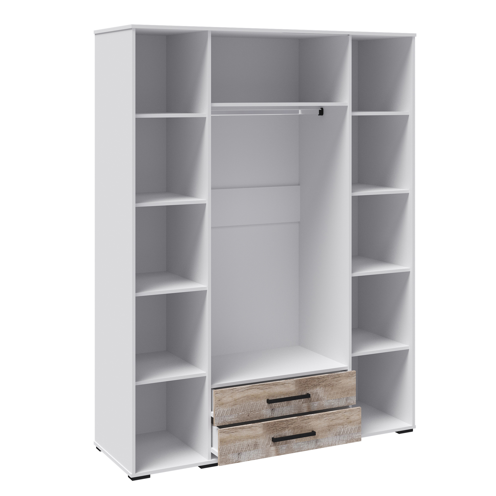 Изображение товара Шкаф распашной Микон Соната 161x212x53.5 см белый с дубом, Россия