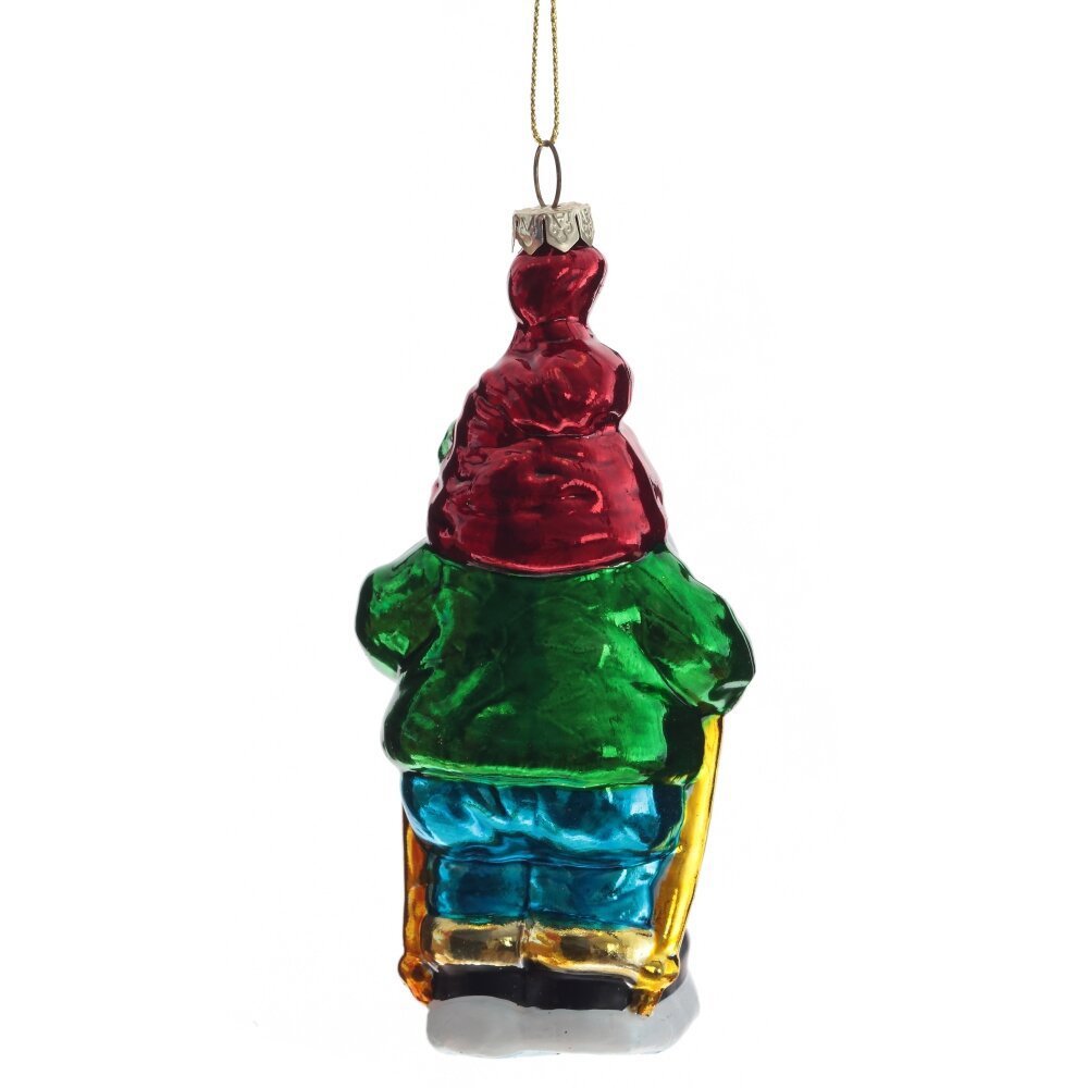 Изображение товара Елочная игрушка Гном 15 см зеленая новогоднее украшение