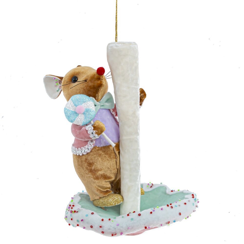 Изображение товара Елочная игрушка Мышка и гриб 22 см разноцветная декоративная подвеска