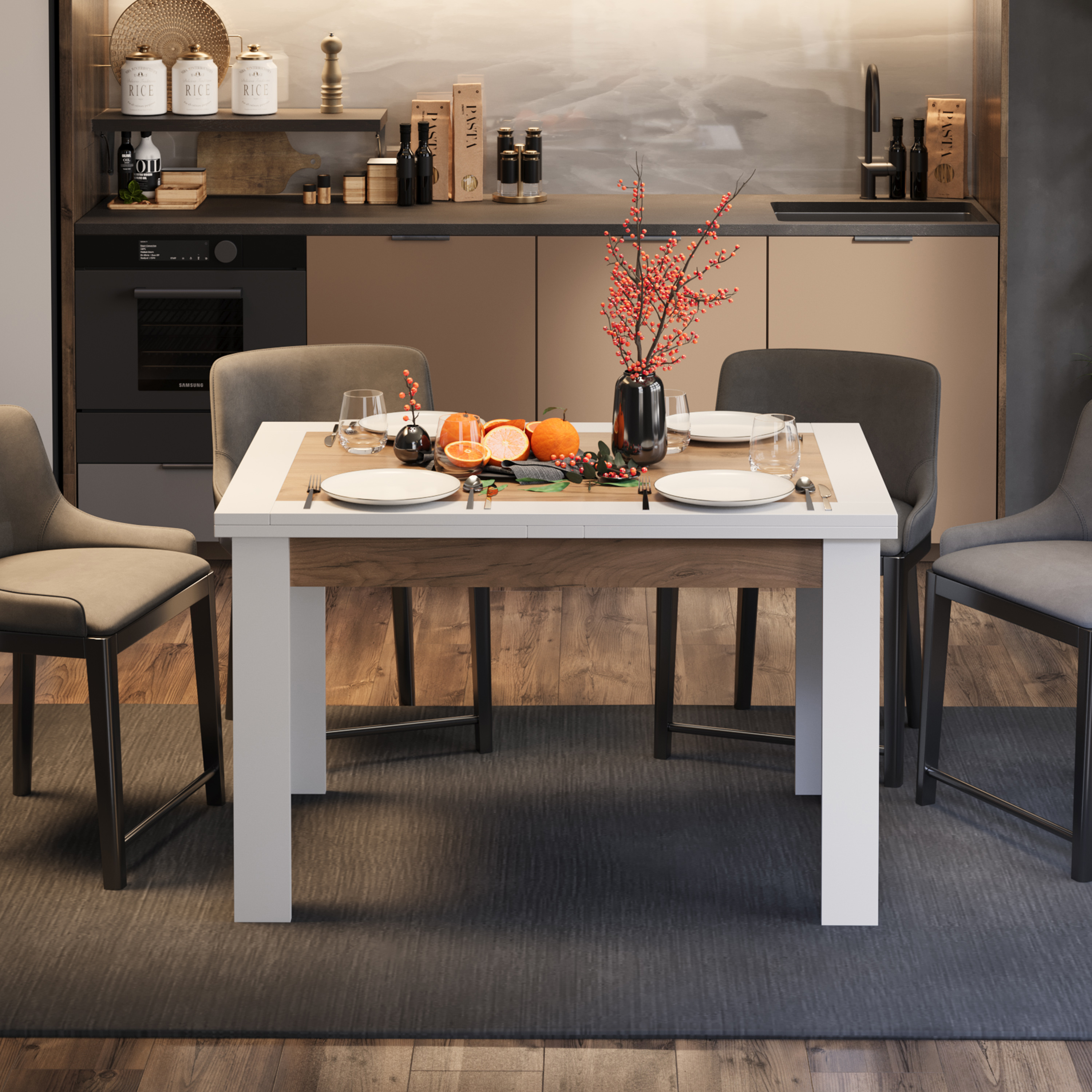 Изображение товара Кухонный стол ТриЯ Хьюстон 120-230x80x75 см с выдвижной вставкой