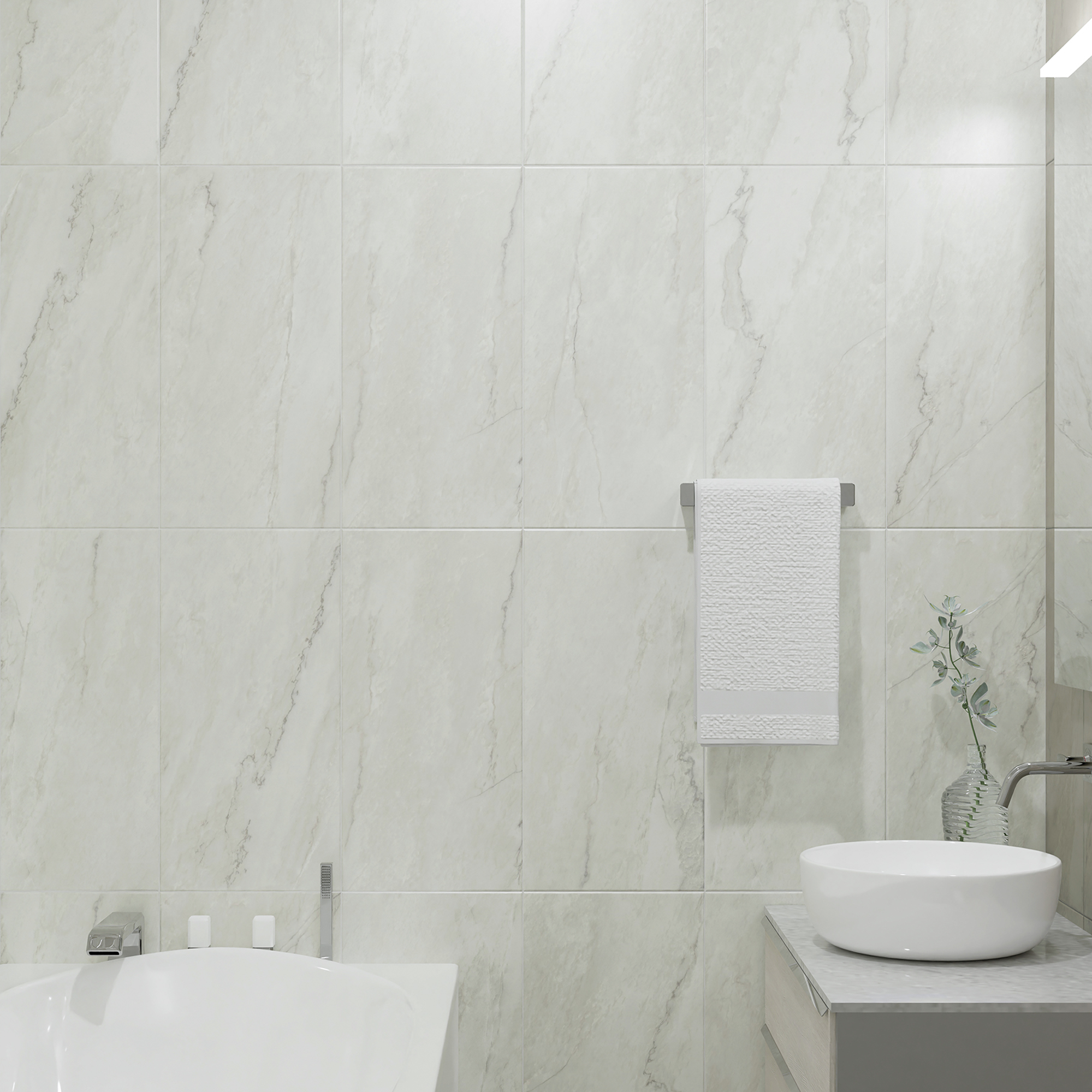 Изображение товара Плитка настенная Azori Carlina Pearl 31.5x63 см 1.79 м² матовая цвет светло-серый