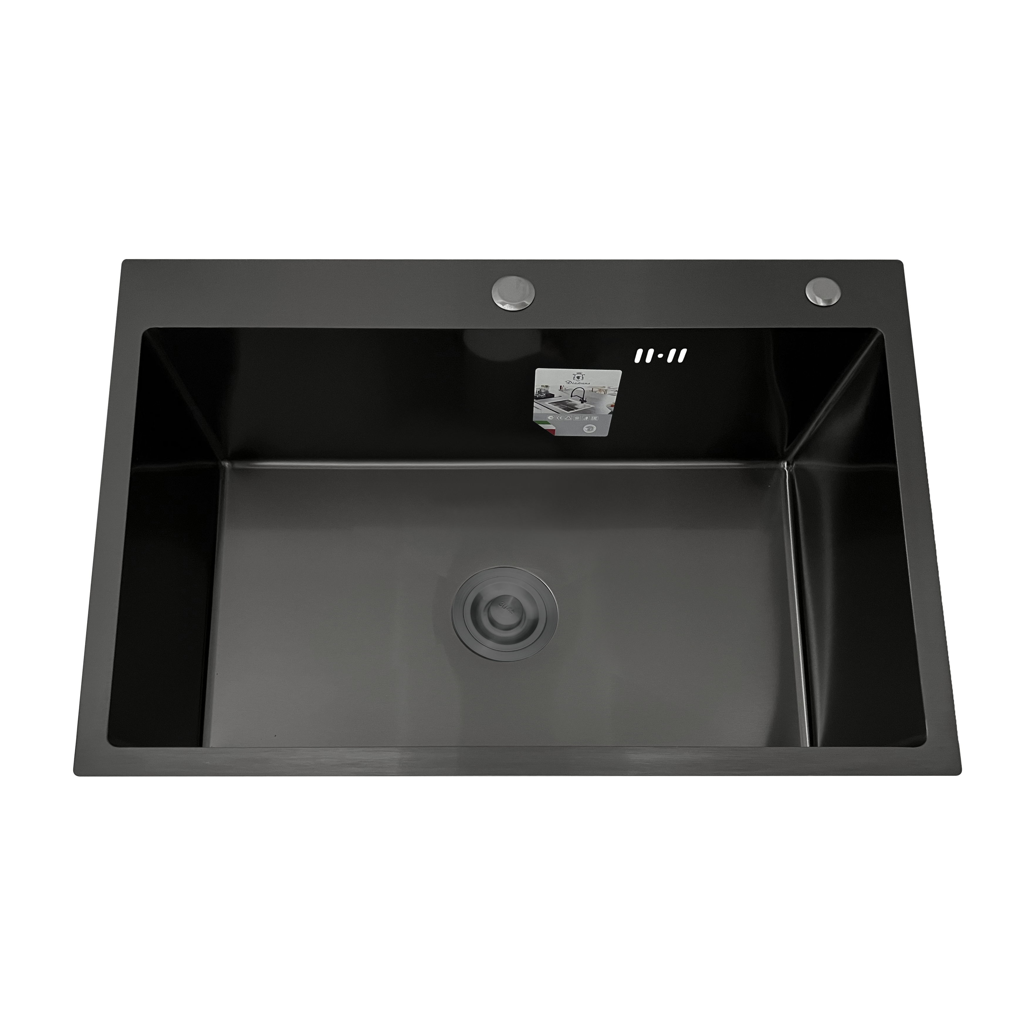 Изображение товара Мойка для кухни врезная Diadonna 50x40 см глубина чаши 20 см нержавеющая сталь цвет графит