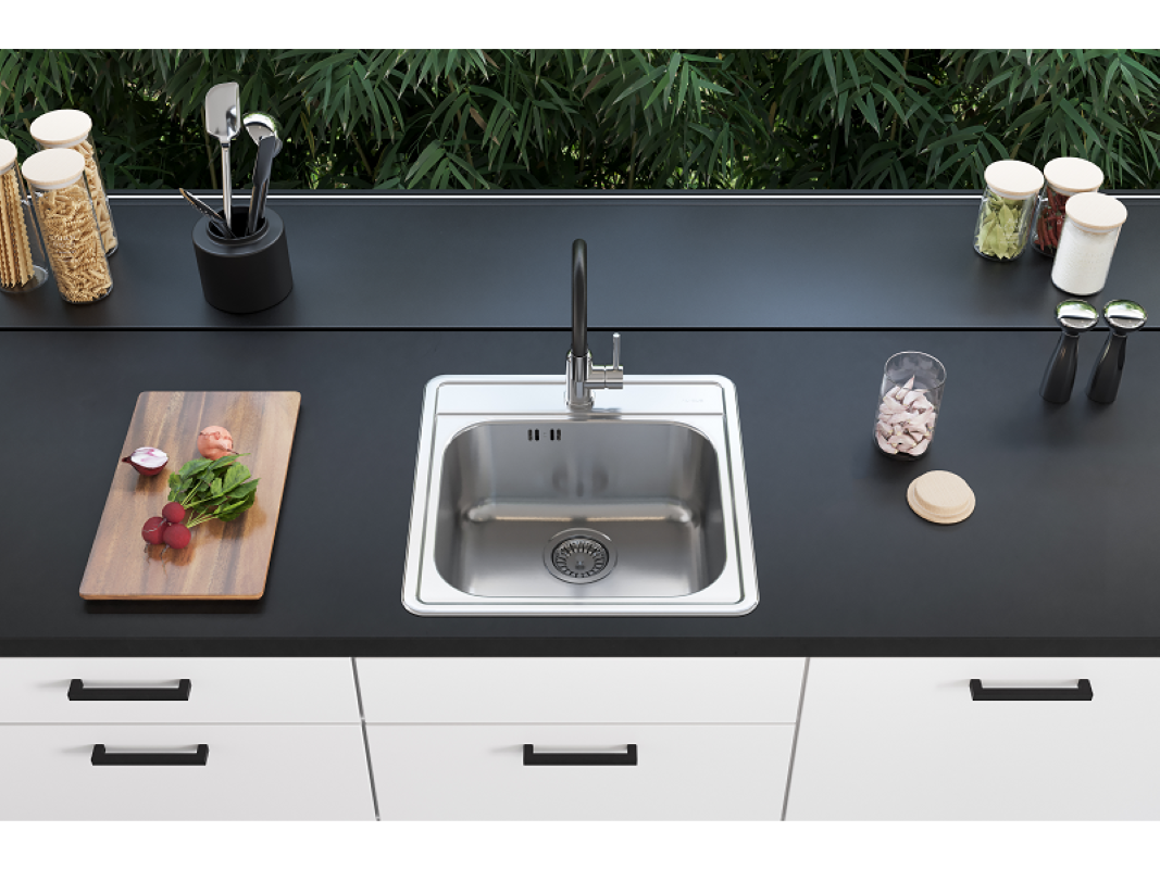 Изображение товара Мойка кухонная врезная ALVEUS MORE 50x49 см из нержавеющей стали АИSI 304
