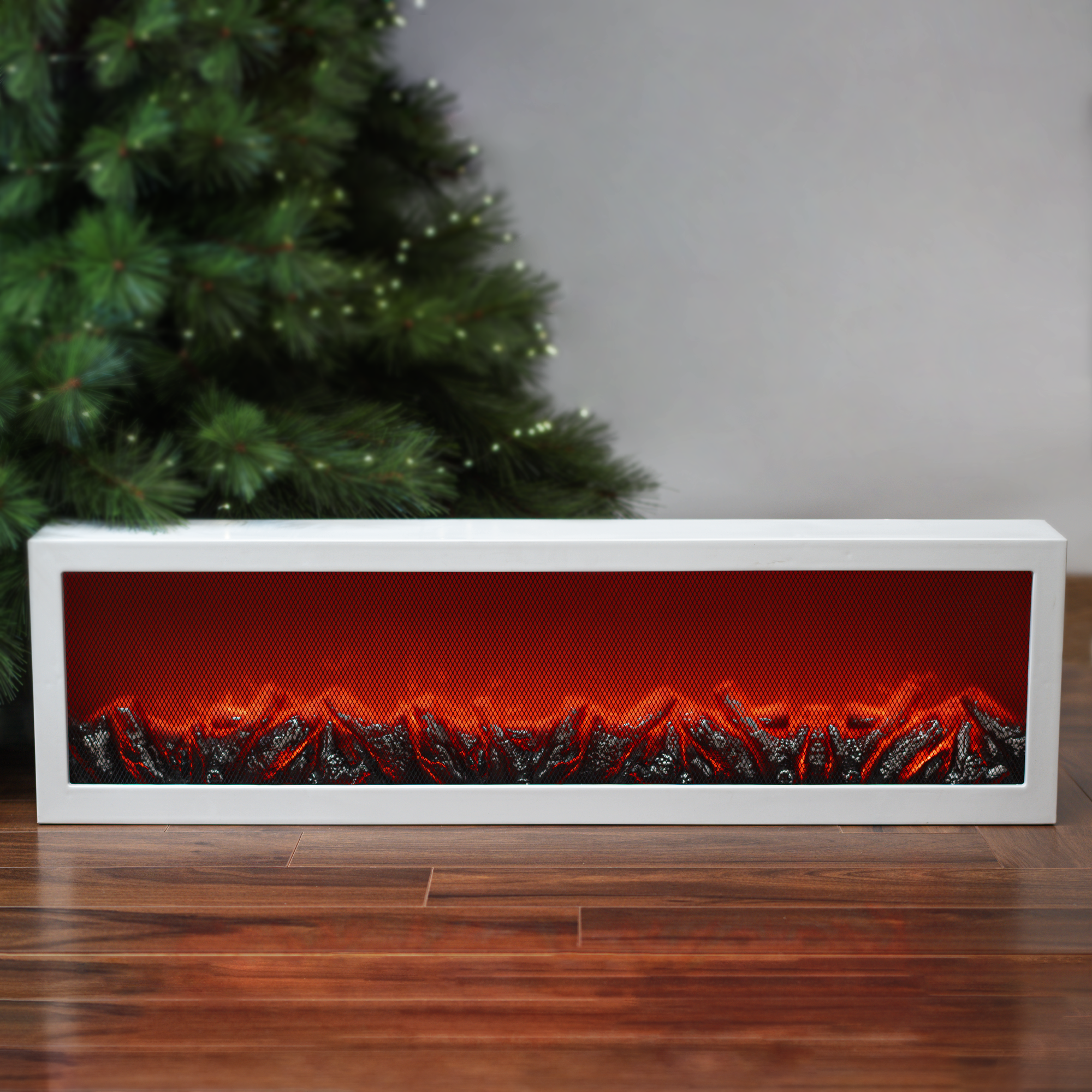 Изображение товара Светодиодный декоративный светильник-камин "Сигма" 98x28см белый для интерьера