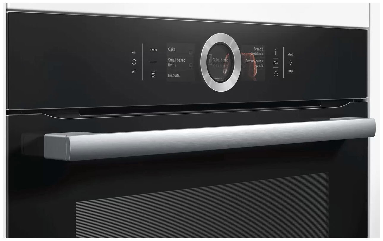 Изображение товара Встраиваемый духовой шкаф Bosch Hsg636Bb1 71 л черный с функциями паром и грилем
