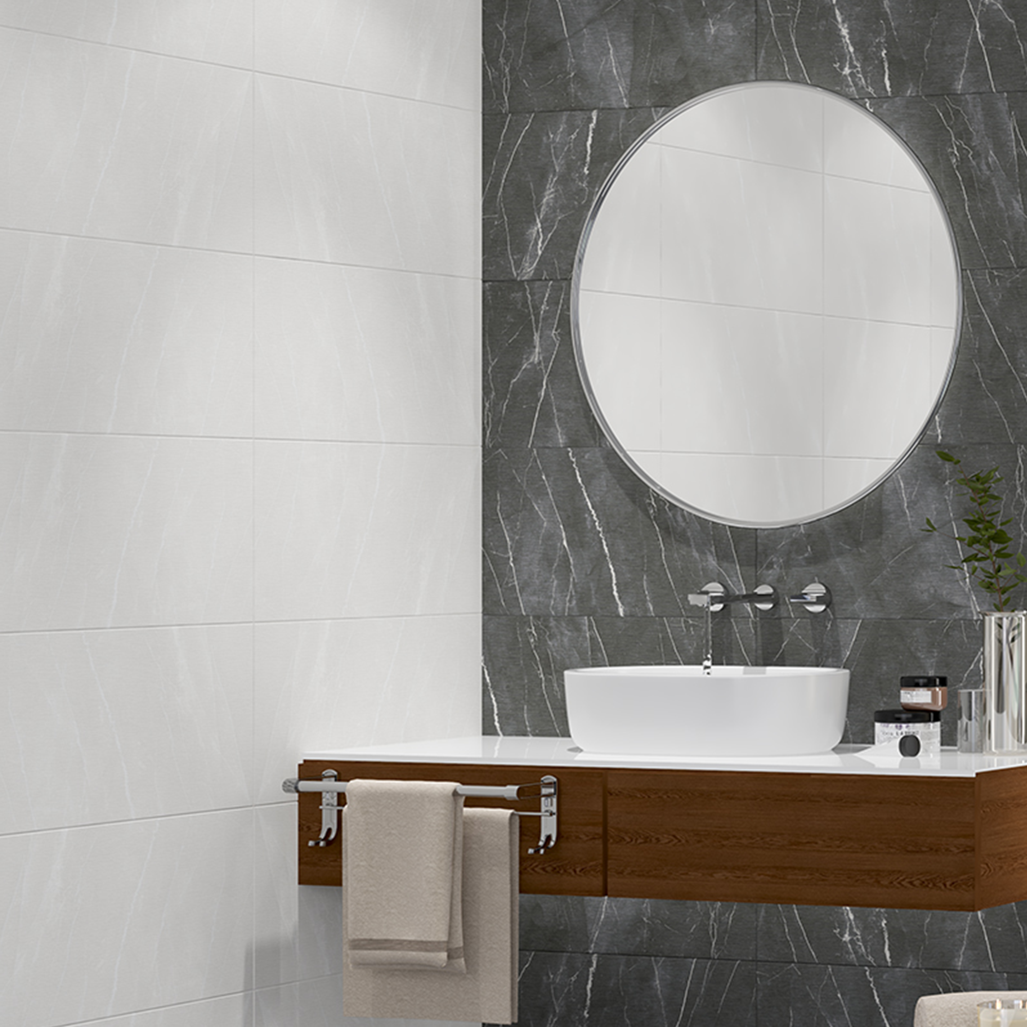 Изображение товара Плитка настенная Azori Hygge 31.5x63 см матовая серый для ванной