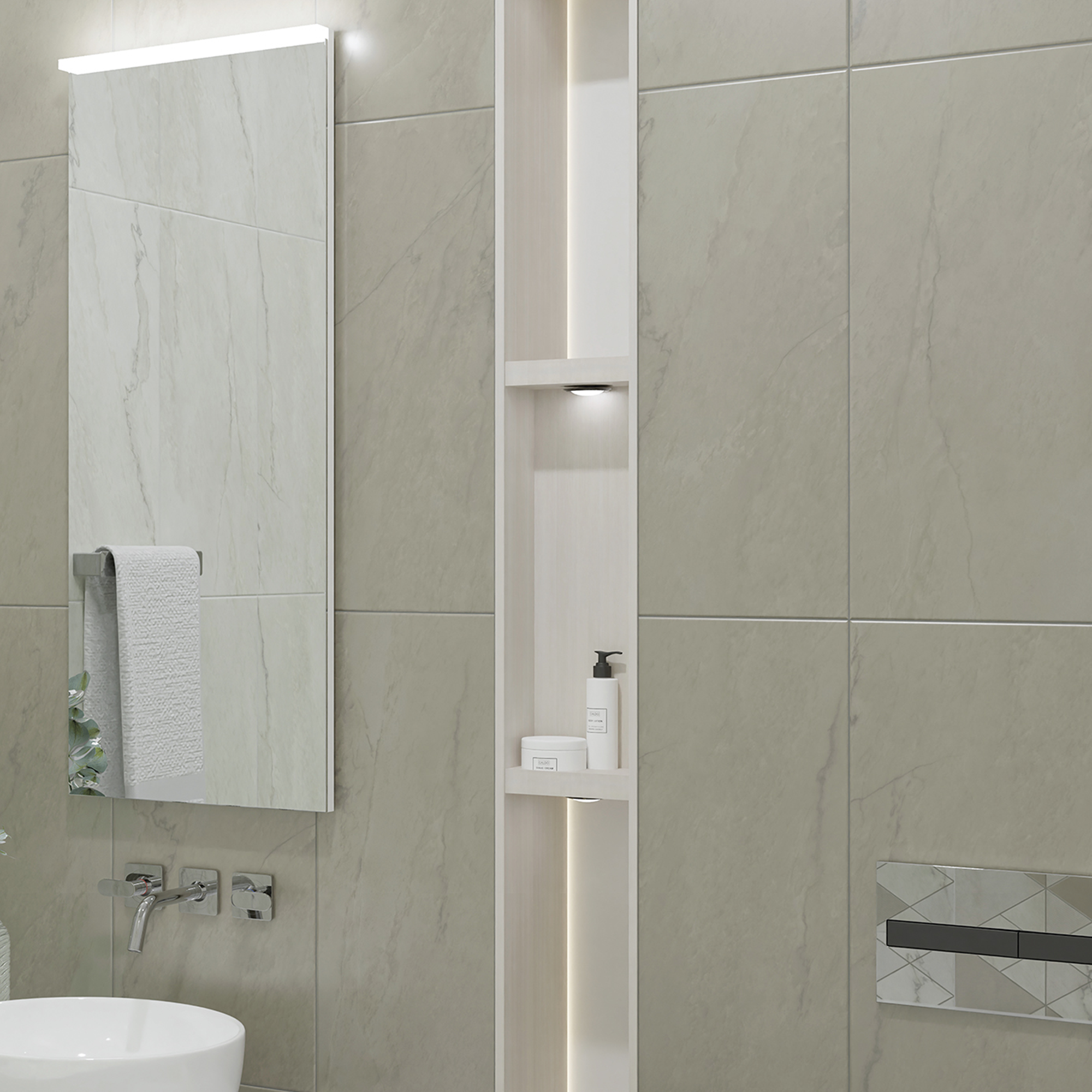 Изображение товара Плитка настенная Azori Carlina Shadow 31.5x63 см 1.79 м² матовая цвет серый