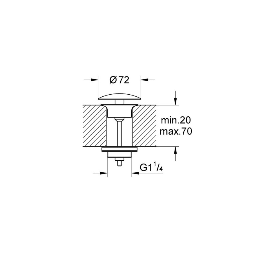 Изображение товара Донный клапан для раковины Grohe 65808000 хромированный 7 см